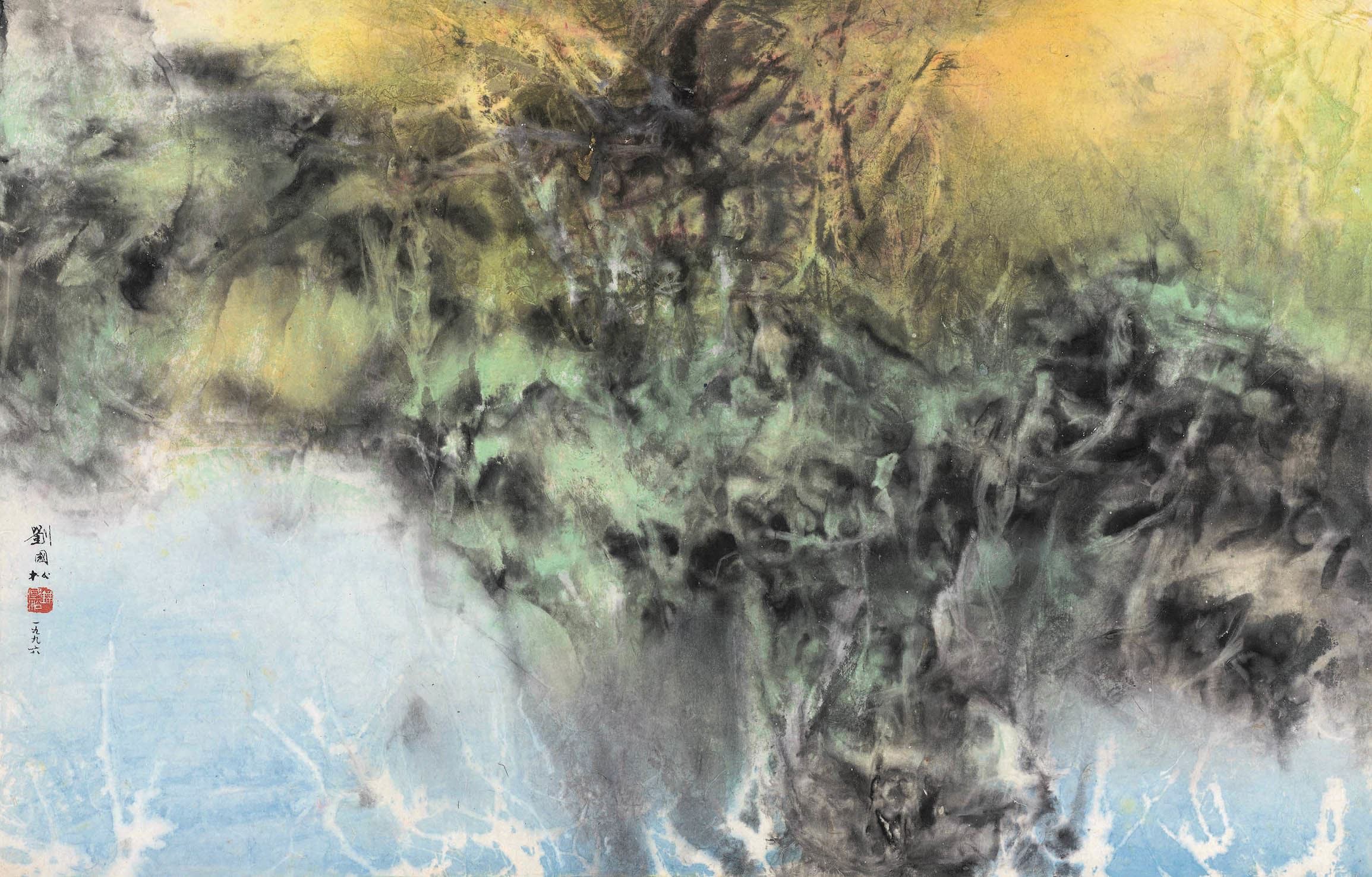 Kuo-sung Liu, 臨風聽暮蟬 Listening to Evening Cicadas in the Winds , 1996