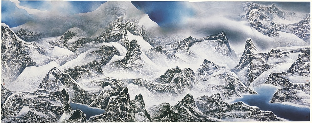 Kuo-sung Liu, 雪網山痕皆自然（A）：西藏組曲之一八一 Natural Meshy White Lines of Snow Mountain (A): Tibet Series No.181, 2012