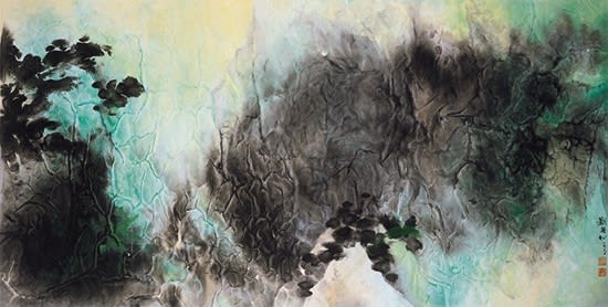 Kuo-sung Liu, 春山煙樹 Trees in the Mist on the Spring Hill, 1990