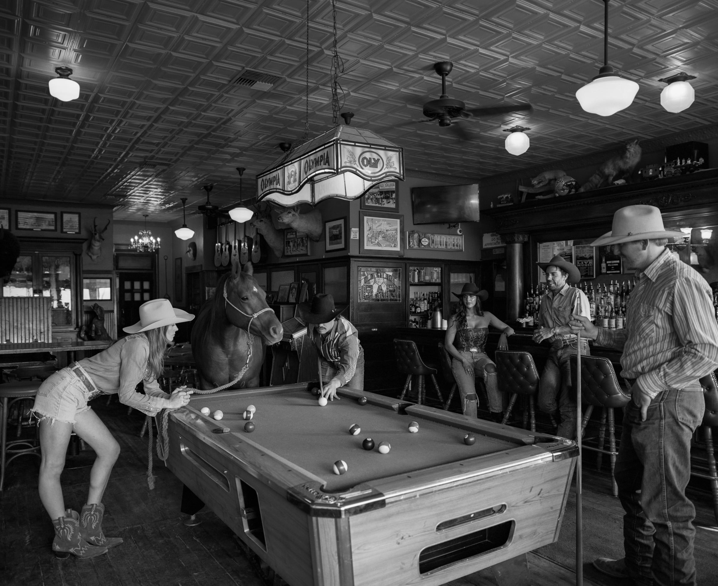 Beau Simmons, Trouble at the Old Saloon, 2024 | Black & White ...