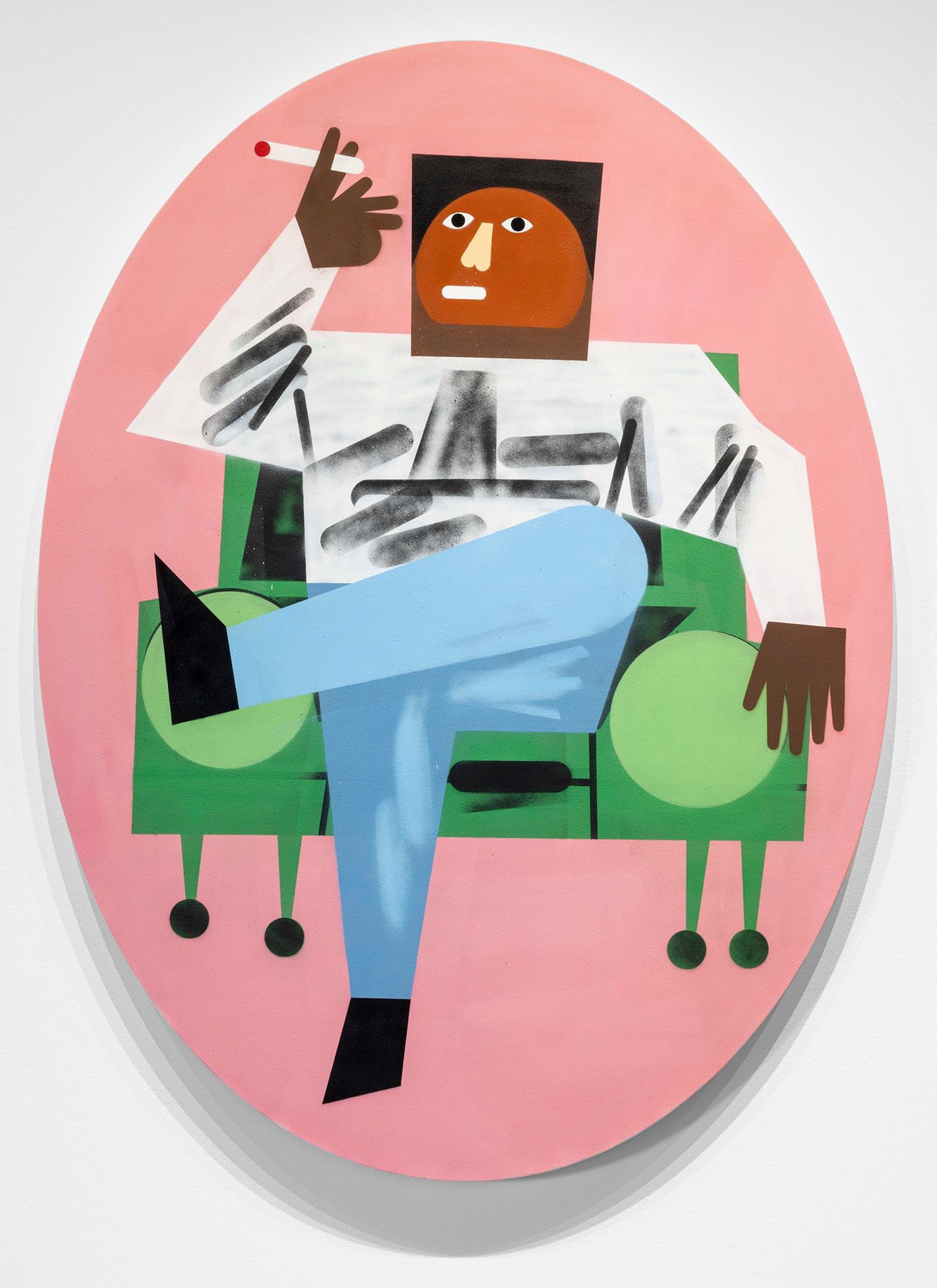 Courtney, 2023 (2022 on PDF) spray paint on canvas 72 x 54 x 1 1/2 inches