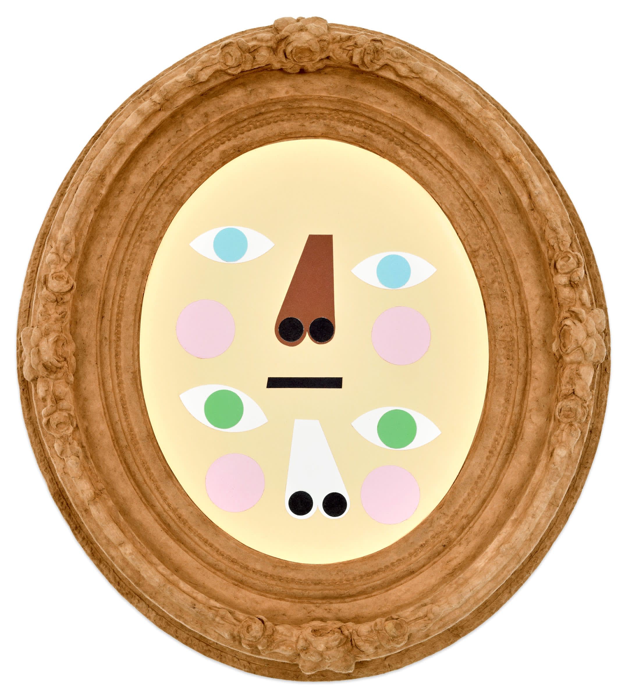 Humble Gifts #3, 2024 Cast paper frames with collage 15 x 17 x 2 3/4"