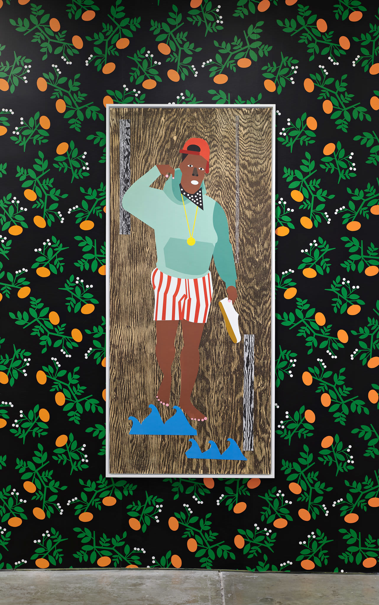 ME, 2021 Collage on panel Paper size: 74 1/4 x 33 inches Framed size: 75 1/4 x 34 x 1 3/8 inches