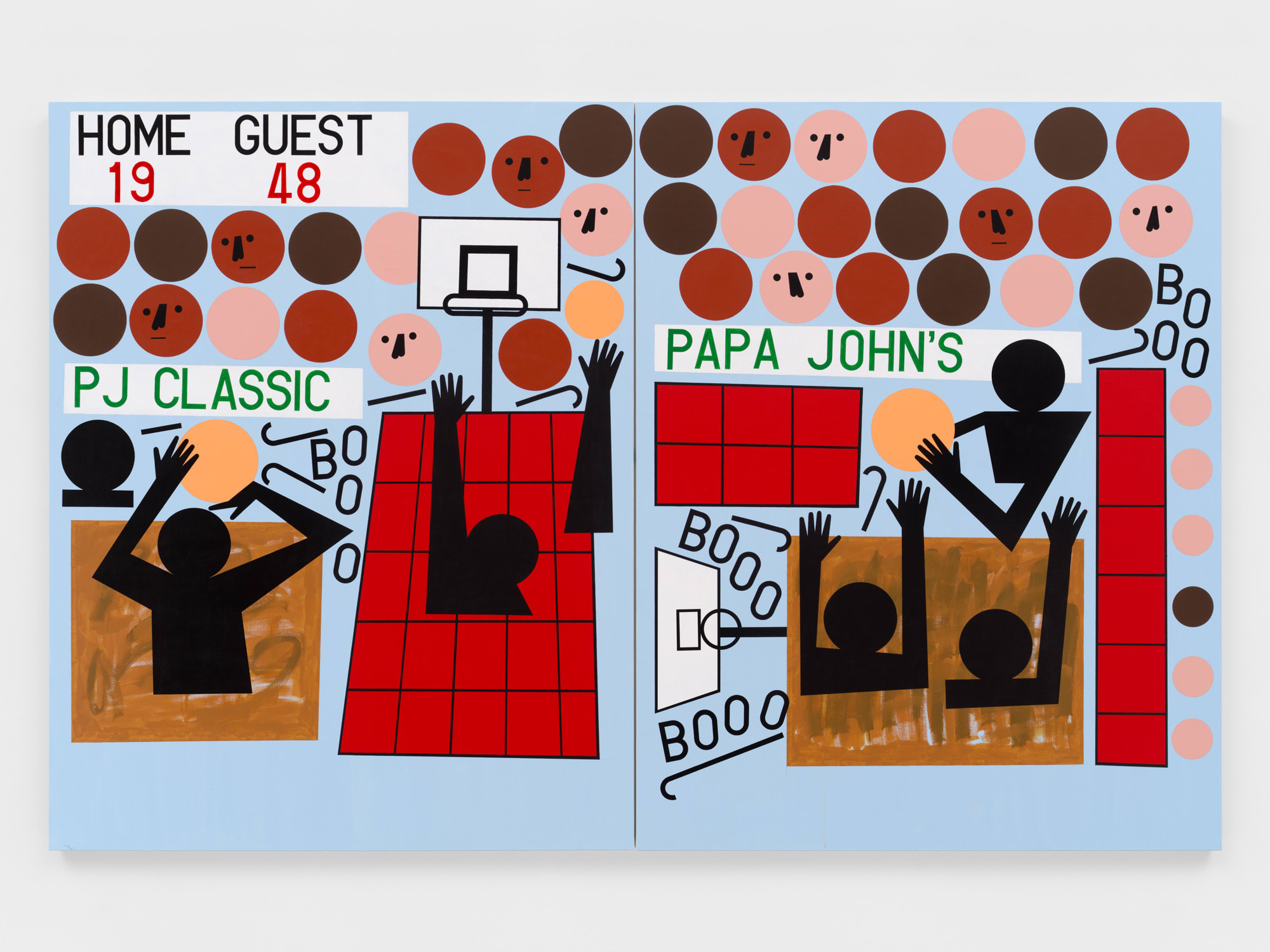 All Fun and Games Until , 2024 Acrylic on canvas Diptych, 108 x 48" each