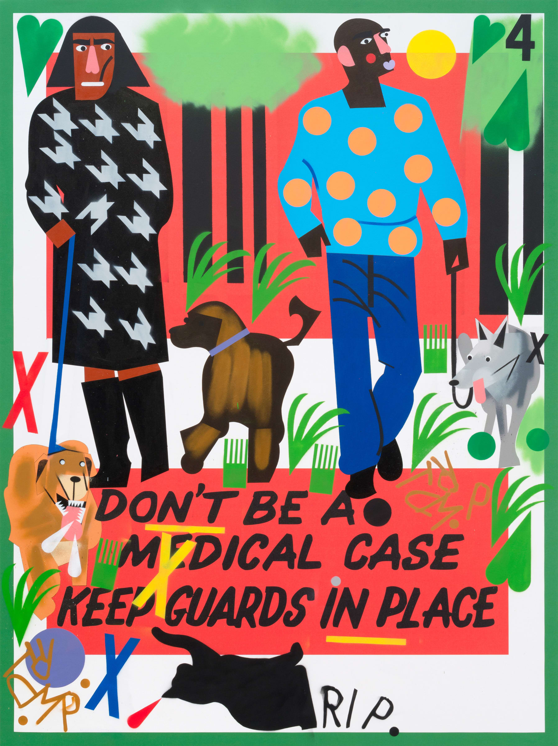 Pooh-Pooh, 2017 ultrachrome pigmented print and acrylic spray paint on canvas 96 x 72 inches