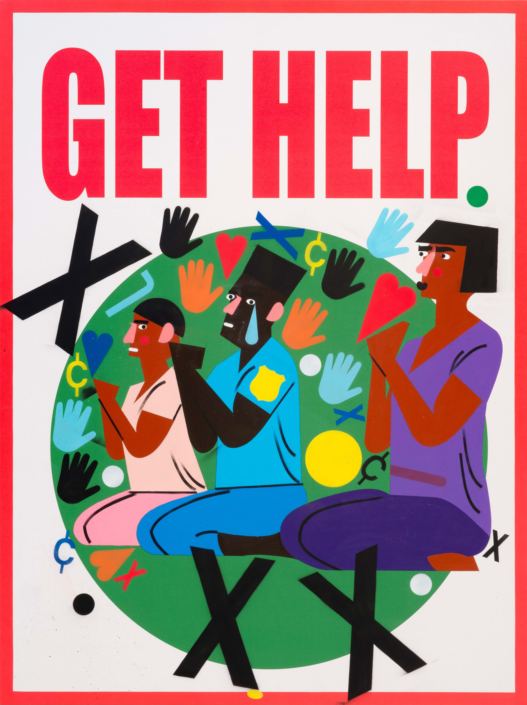 Request One Zero One, 2017 ultrachrome pigmented print and acrylic spray paint on canvas 96 x 72 inches