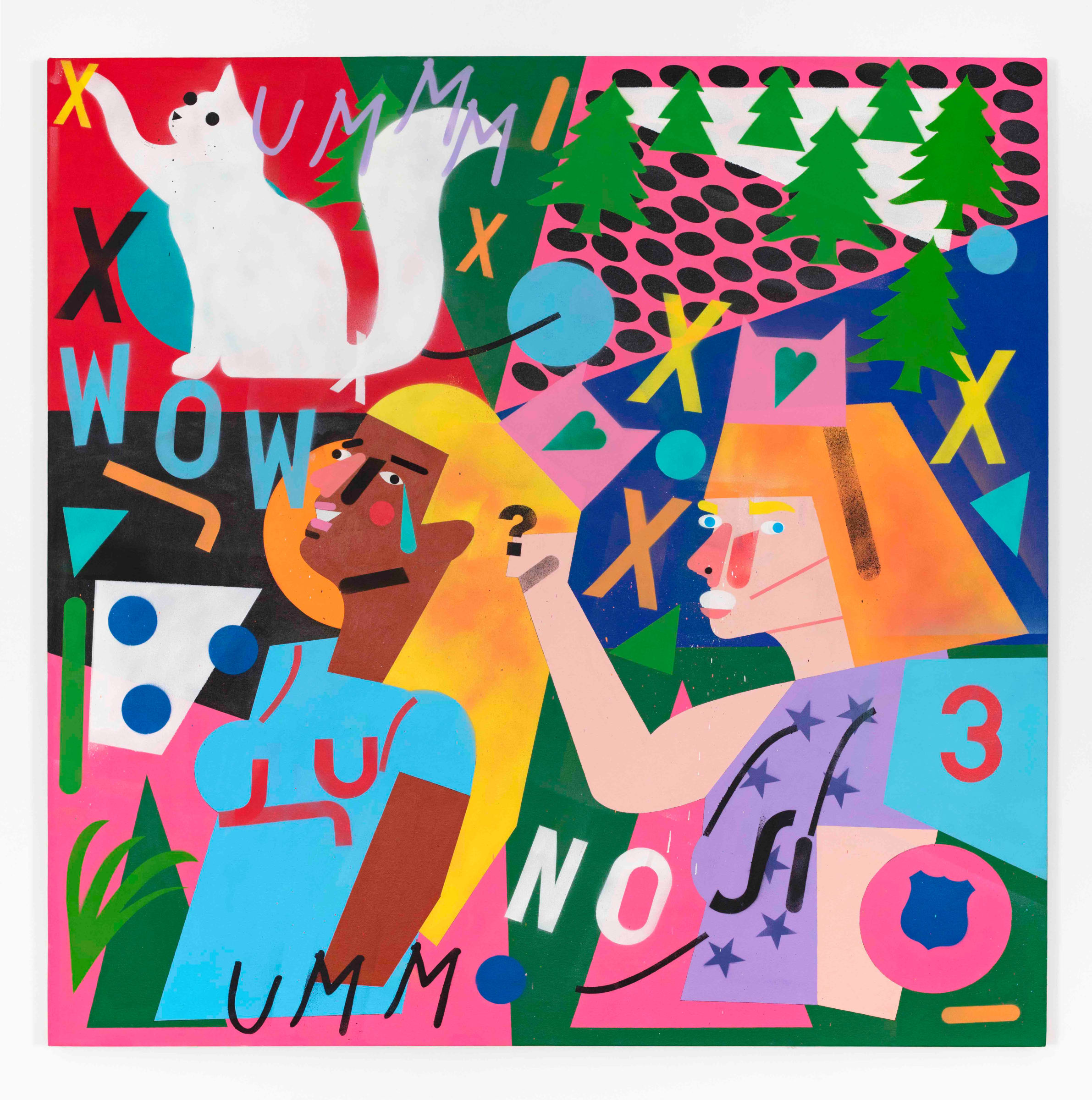 Whet, 2017 acrylic and spray paint on canvas 60 x 60 inches