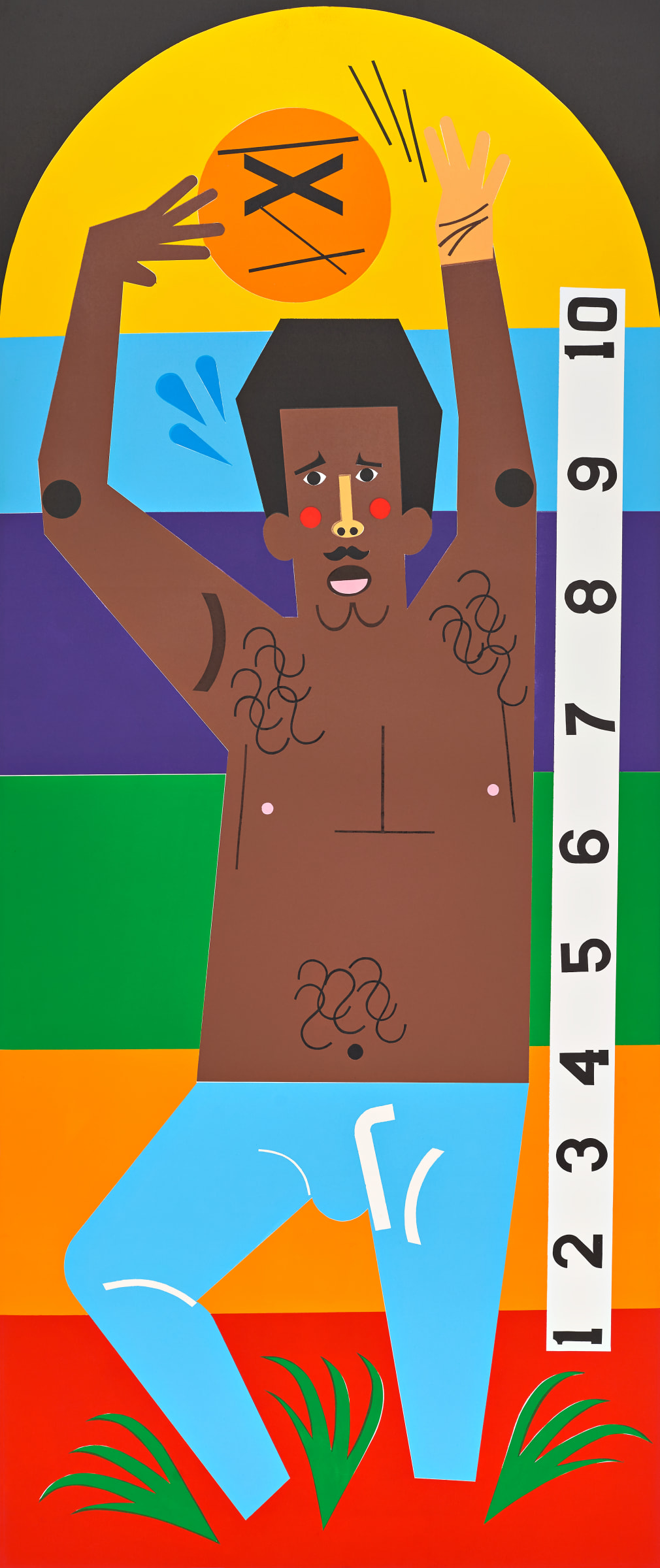 All or Nothing, 2018 Monoprint 94 1/4 x 39 1/2 inches