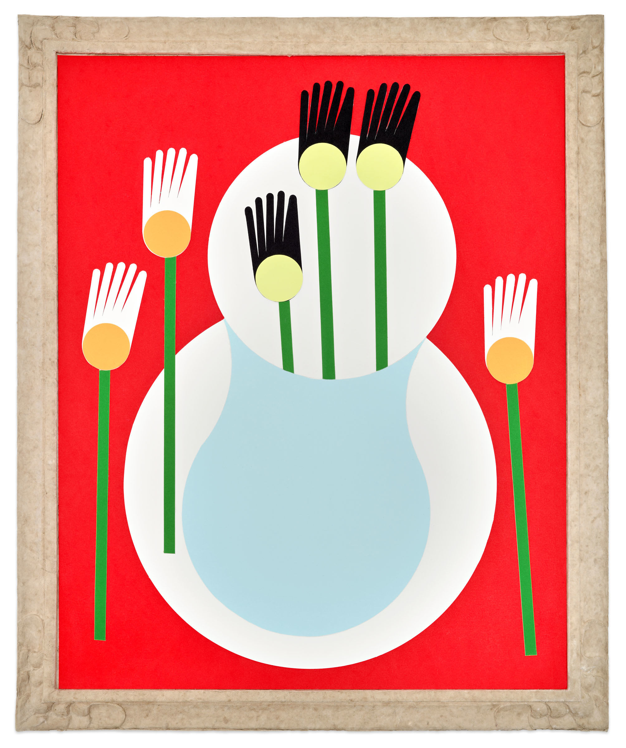 Humble Gifts #10, 2024 Cast paper frames with collage 23 x 18 3/4 x 1"