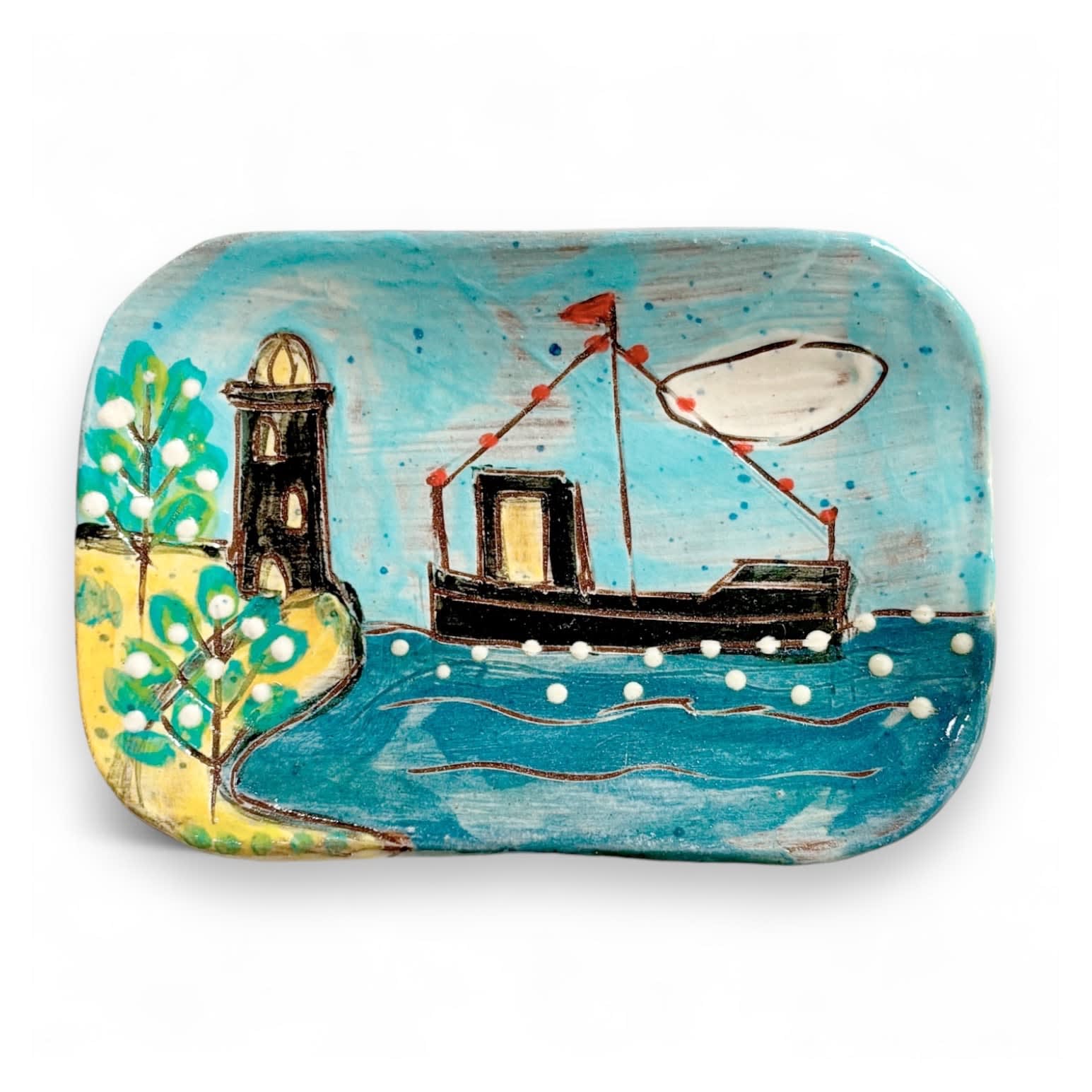 Anne Barrell, Black Lighthouse – postcard plate, 2024 | Porthminster ...