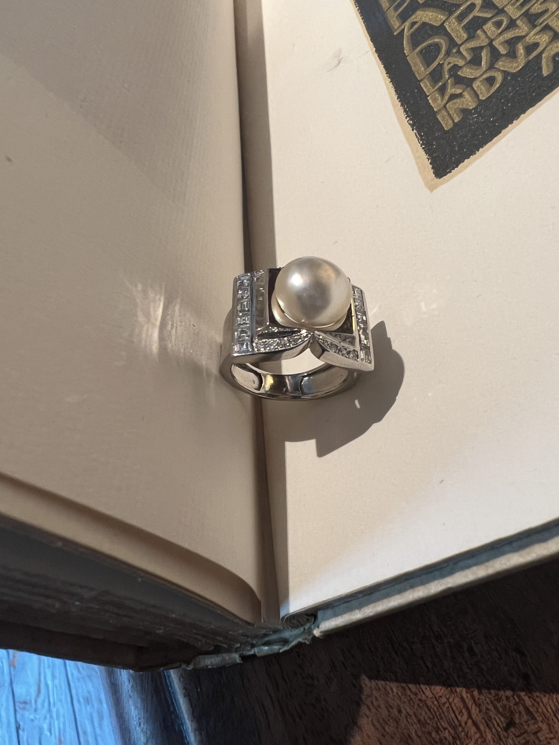 A natural pearl and diamond ring 1935 Symbolic Chase