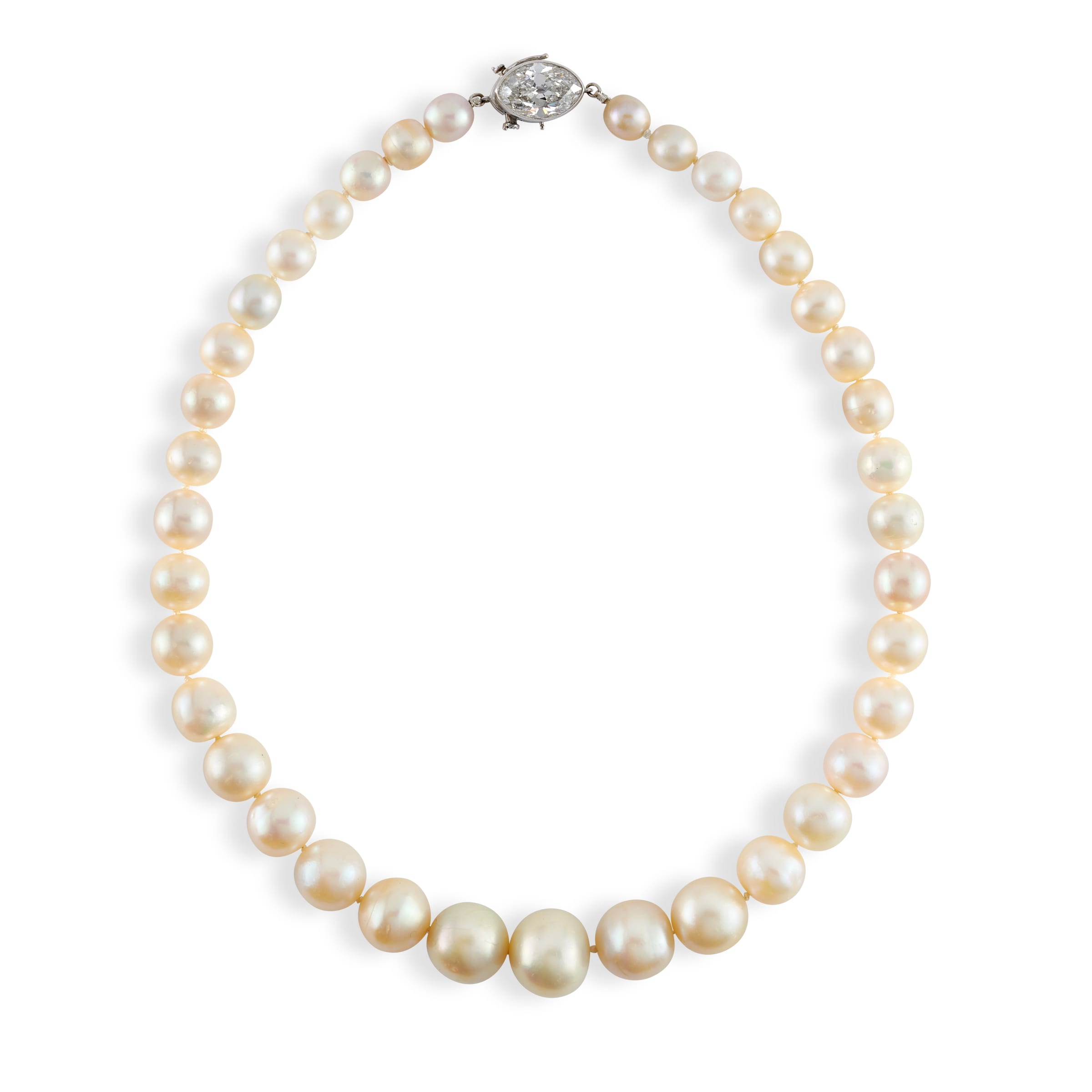 A Natural Pearl And Diamond Necklace Circa 1920 Symbolic And Chase