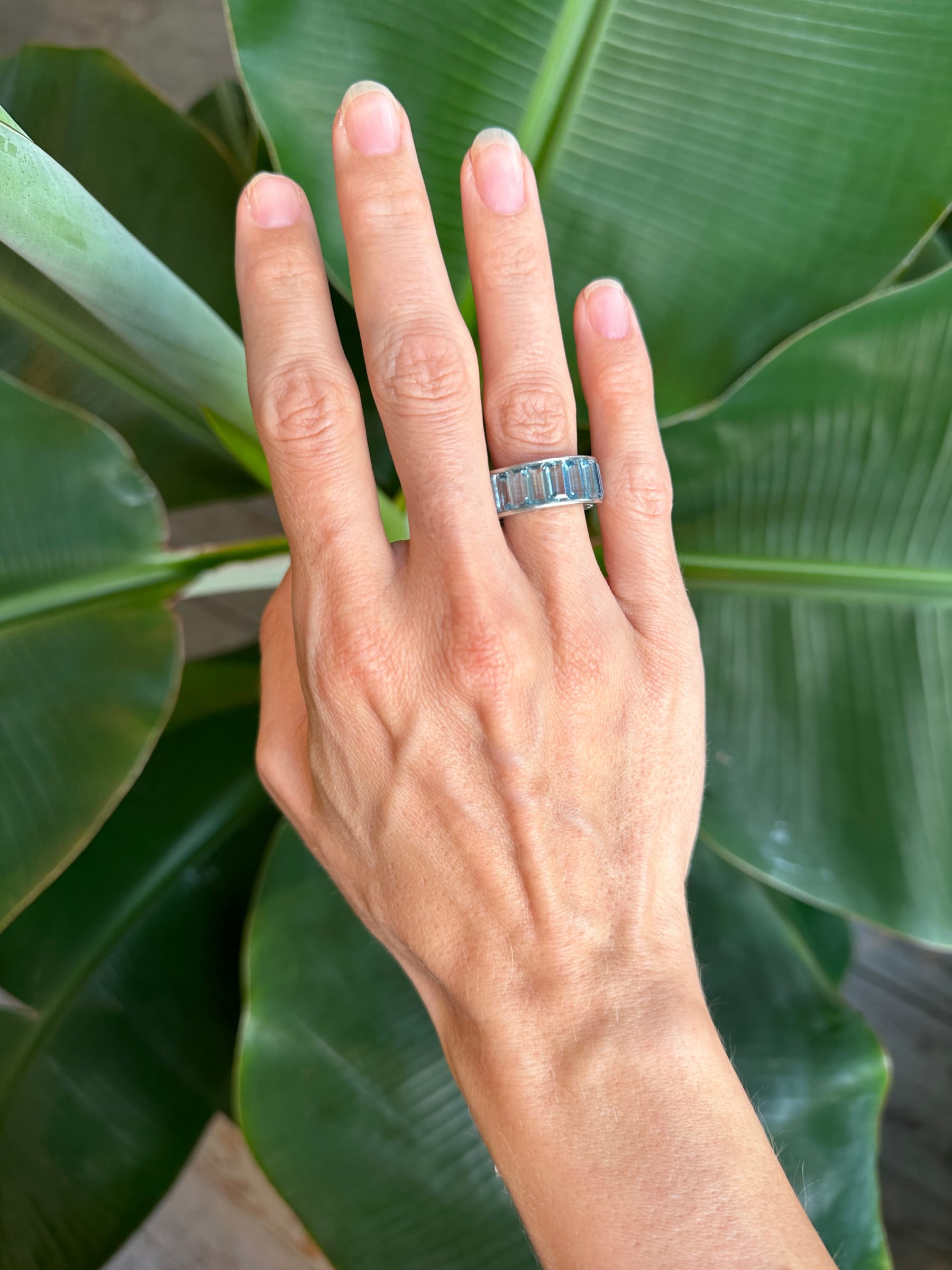 Aquamarine eternity band new arrivals
