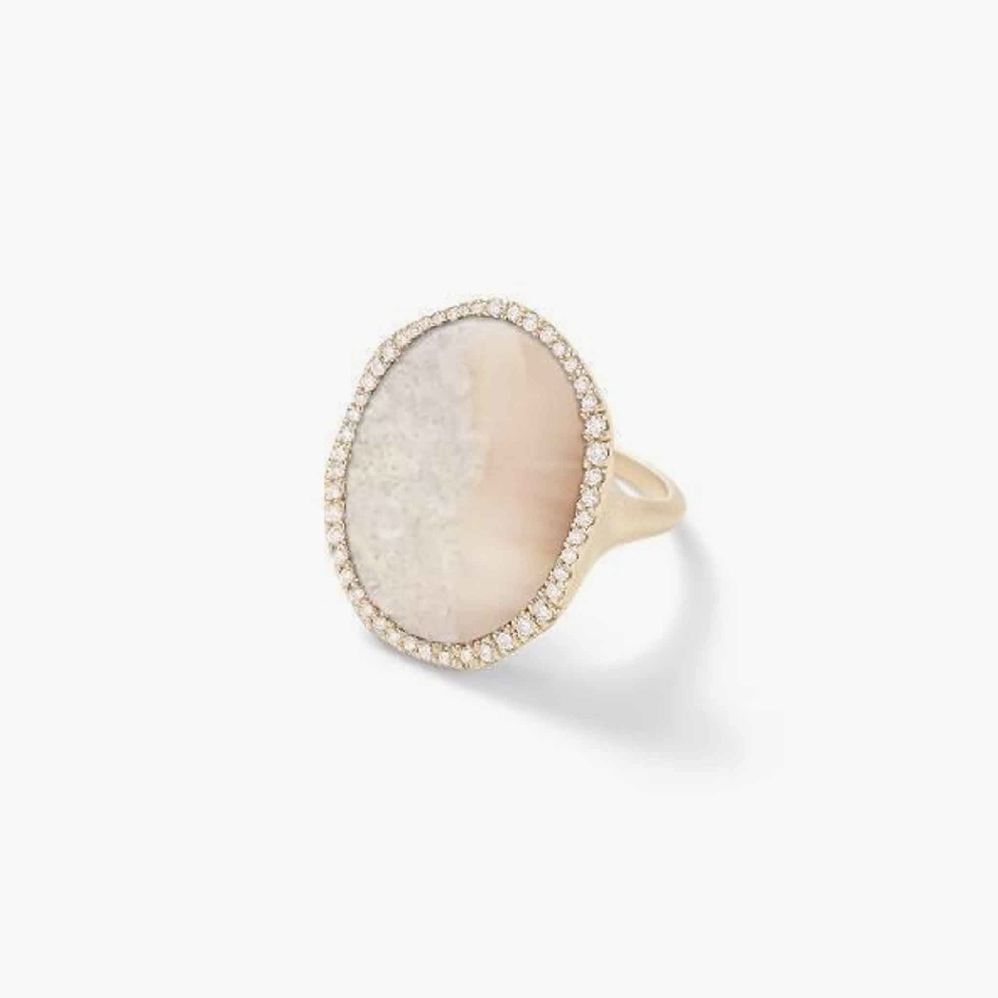 Monique Pean Cream Fossilized Walrus Ivory Ring Maya Frodeman Gallery