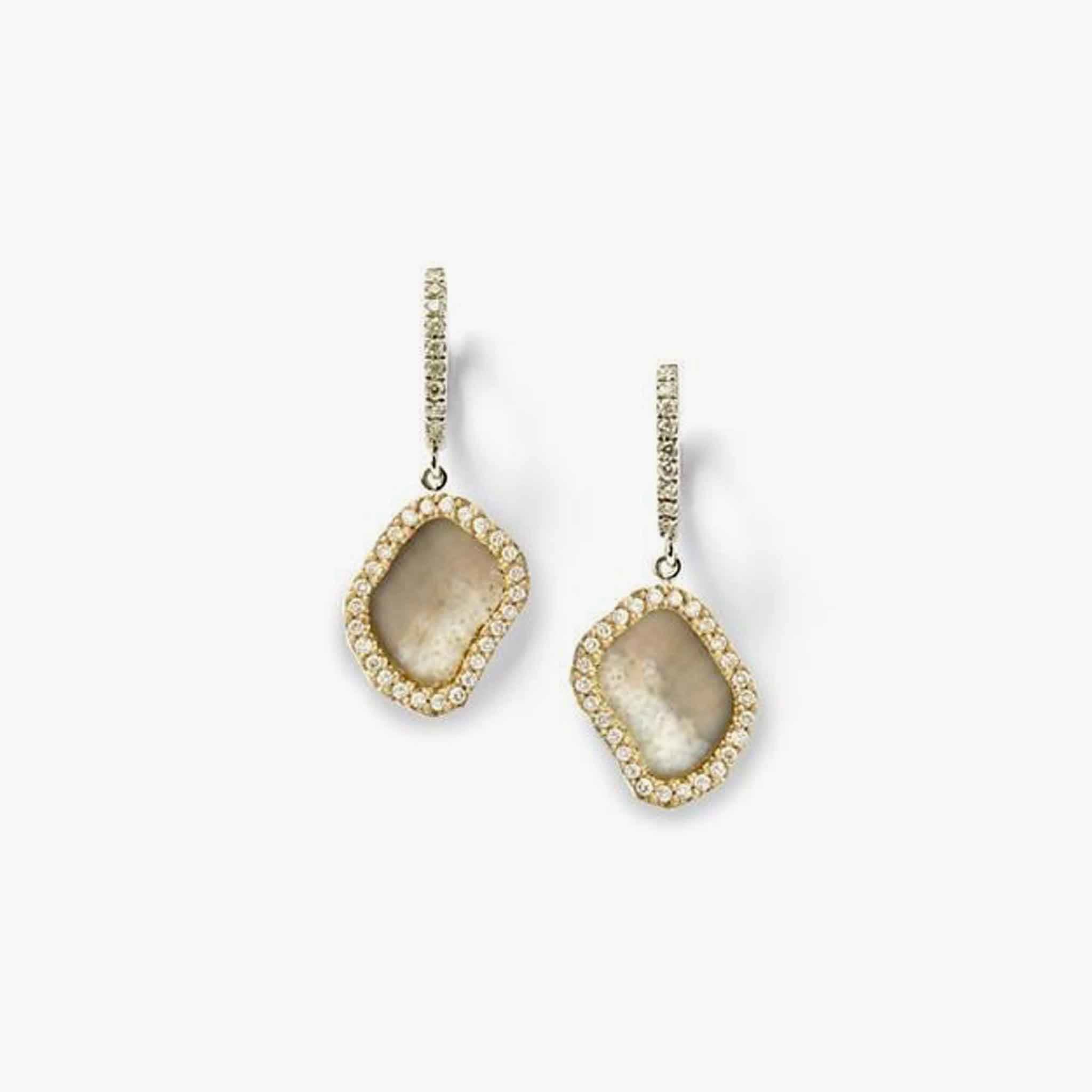 Monique Pean Grey Sunburst Walrus Ivory Earrings Maya Frodeman Gallery