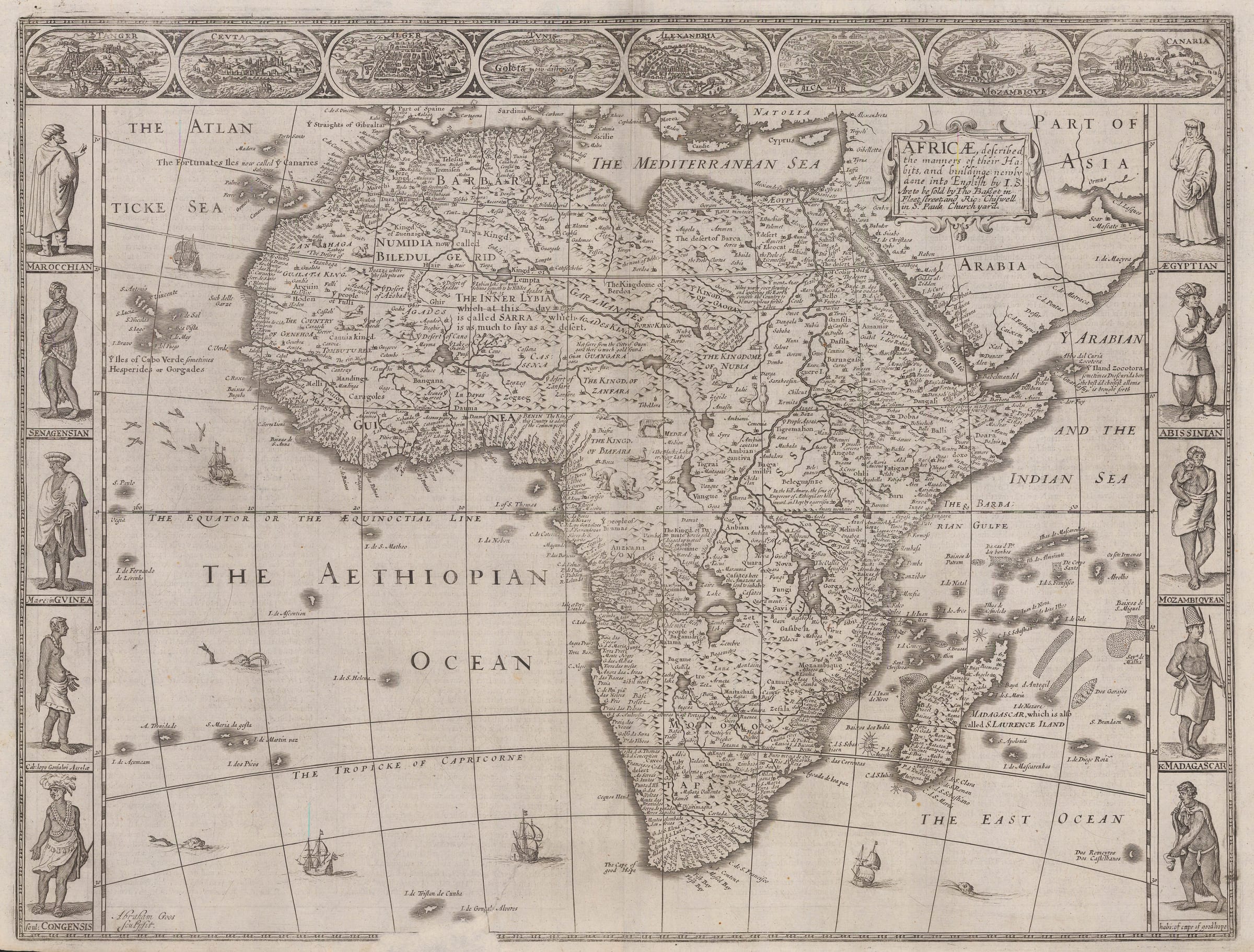 大型作品　西洋古地図　1676年 J. Speed「Lyncolne」 大型作品 西洋古地図 1676年 J. Speed「Lyncolne」