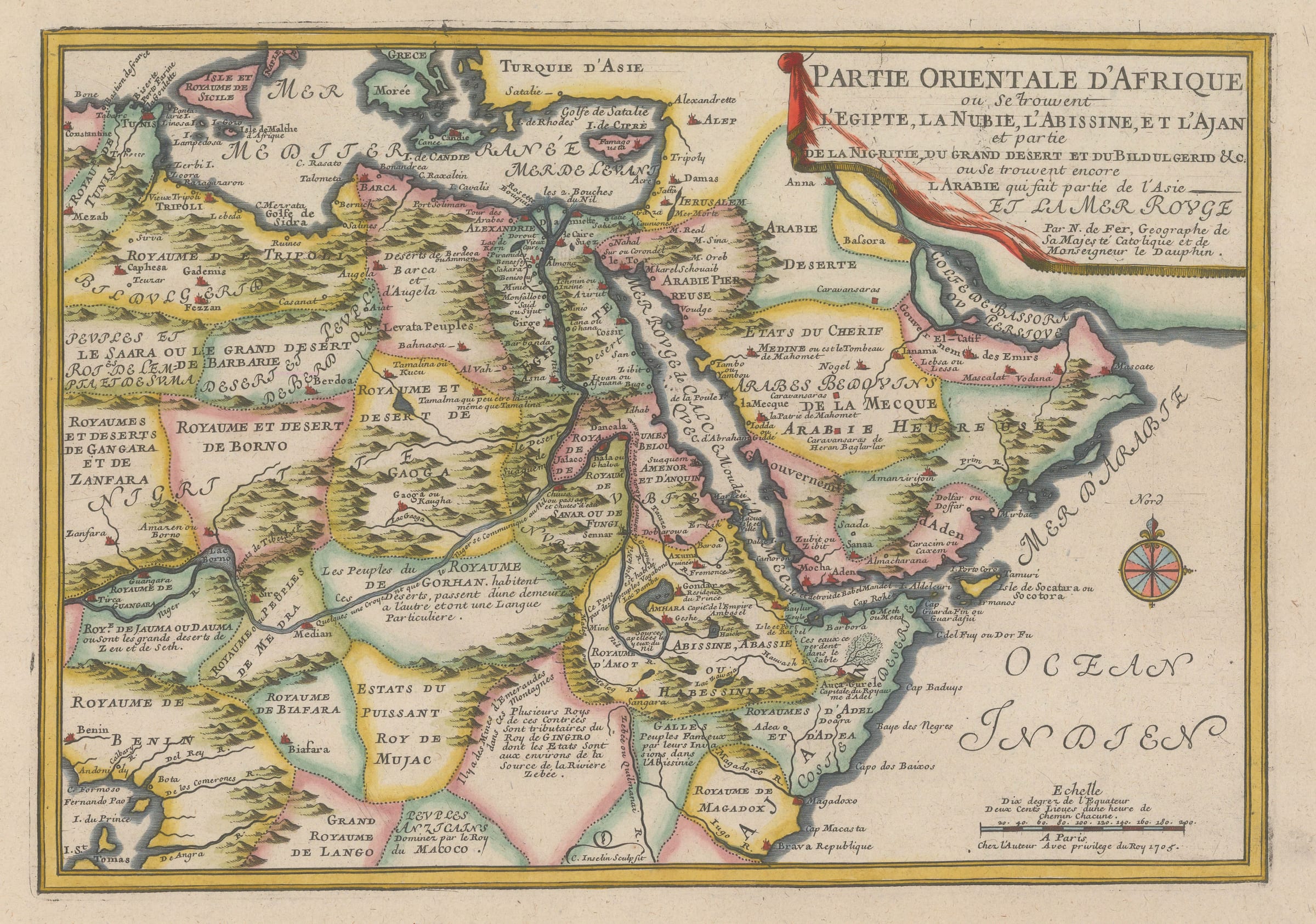 Nicolas de Fer, India and the Malay Peninsula, 1705 | The Map House