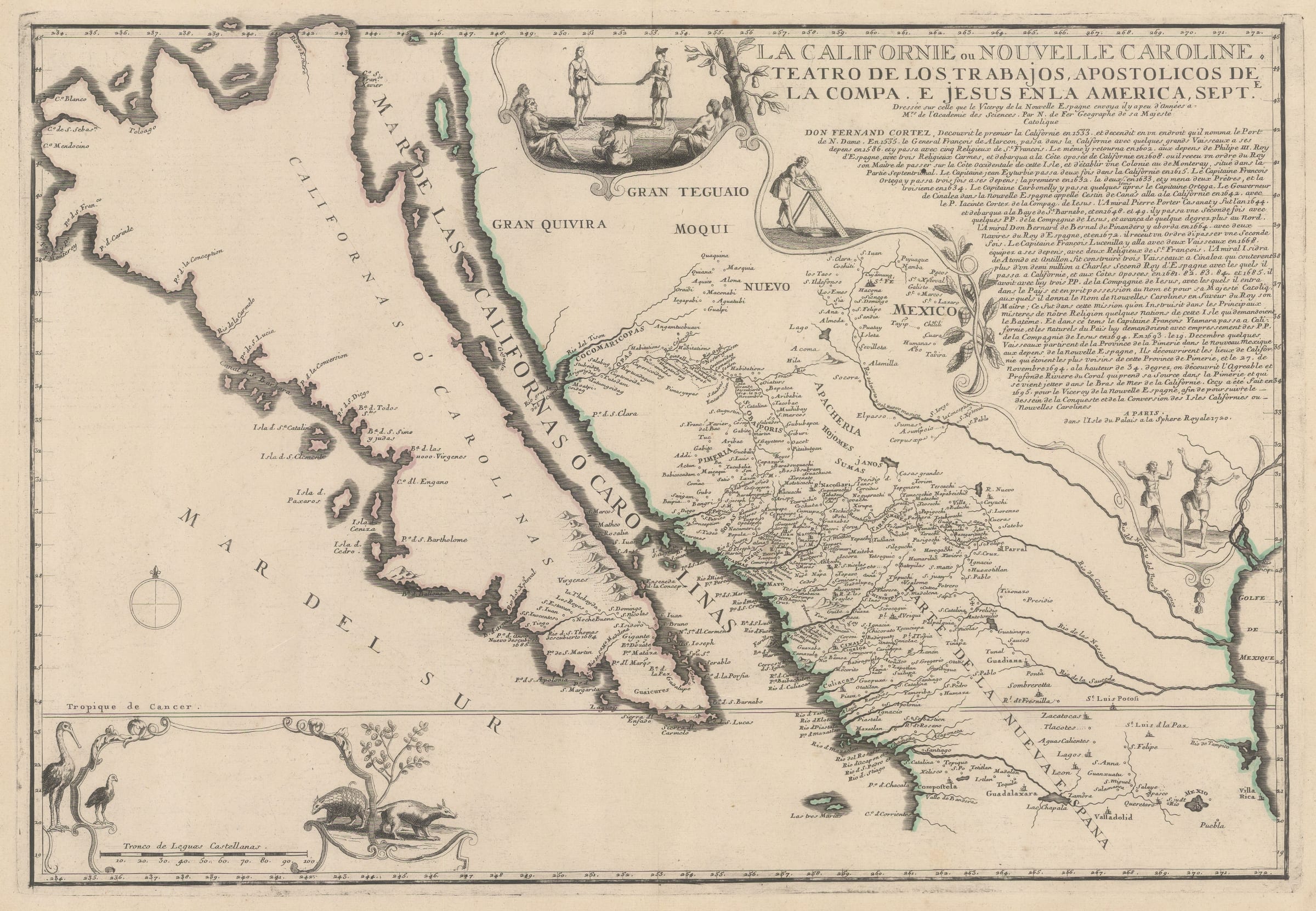 Nicolas de Fer Rare map of the - Themaphouse Nicolas De Fer Rare Map Of The American Southwest And California As An Island 1720