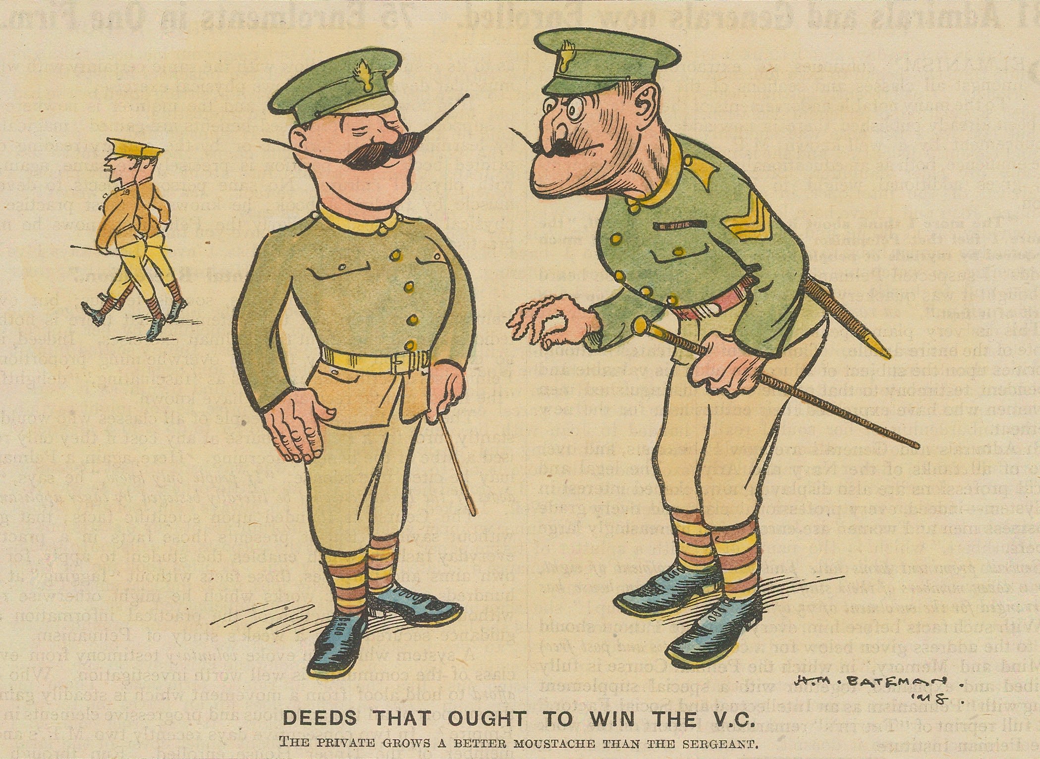 Punch, British Army Cartoon, Deeds that ought to win the V.C., 1918