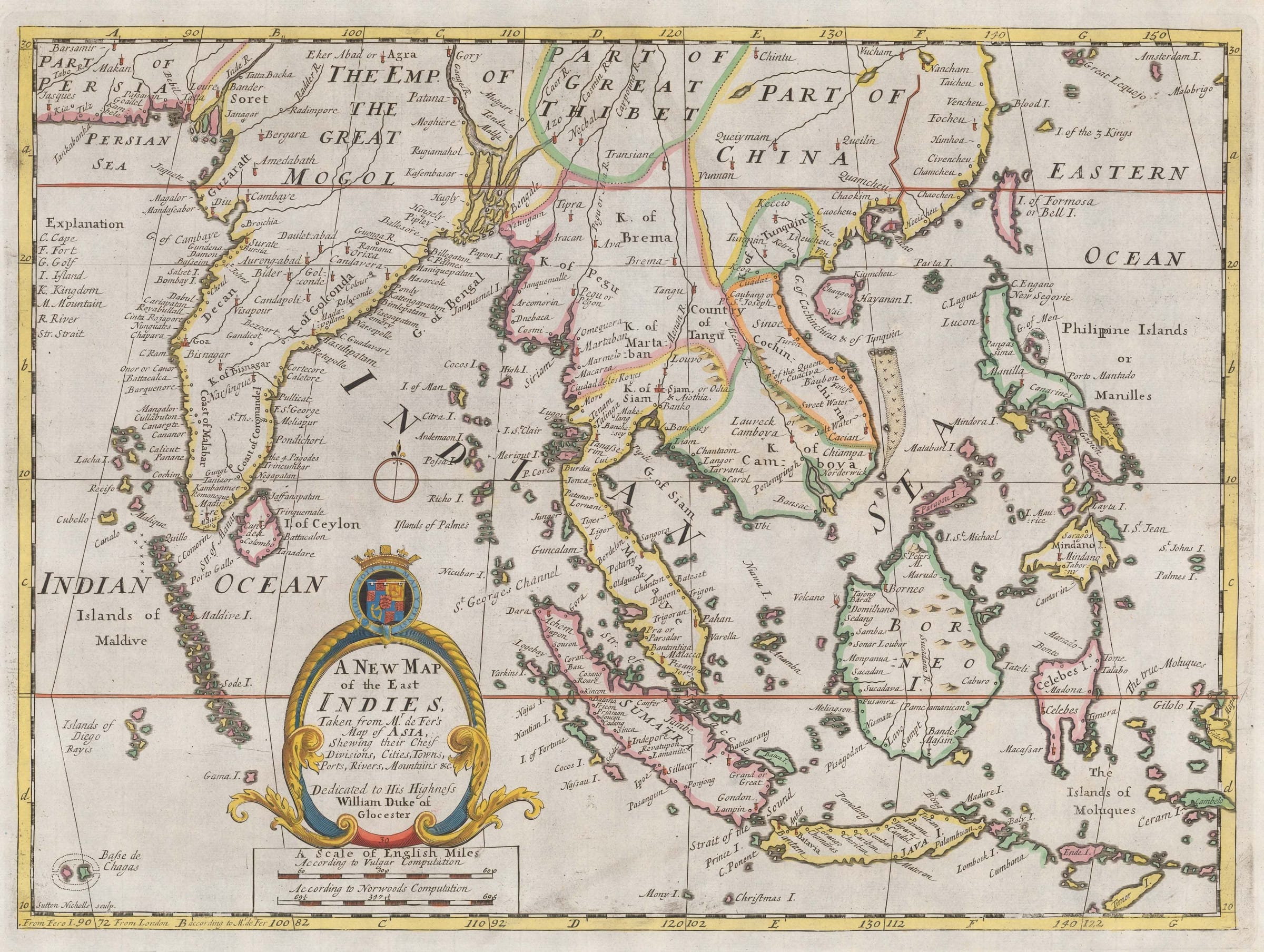 Edward Wells, A New Map of the East Indies, 1700 | The Map House