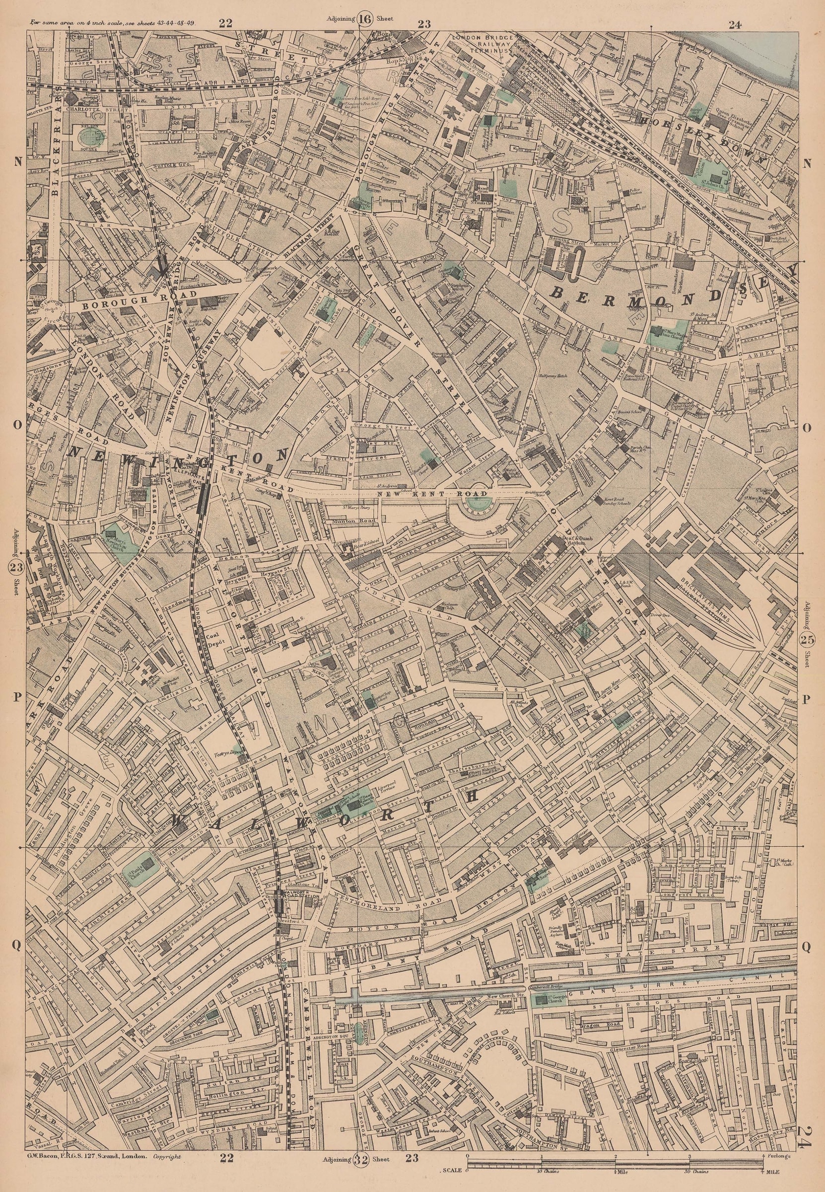 W. Bacon, Bermondsey, London Bridge, Elephant and Castle