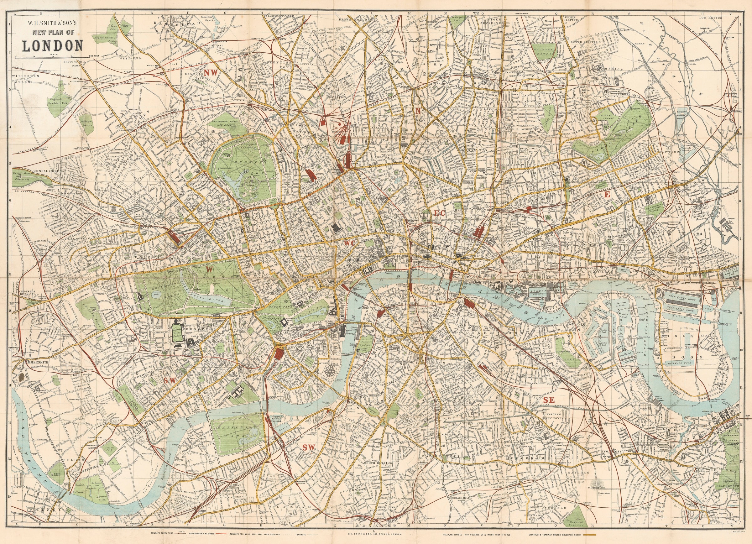 W H Smith Son New Plan of London 1870 c The Map House