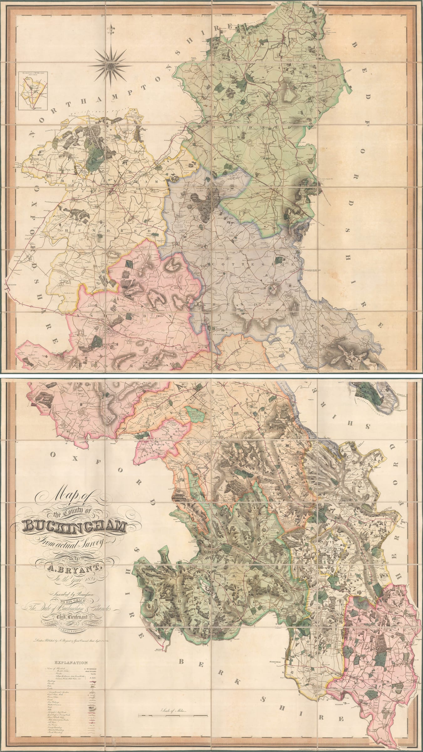 Andrew Bryant Map of the County - Themaphouse Andrew Bryant Map Of The County Of Buckingham From Actual Survey 1825 