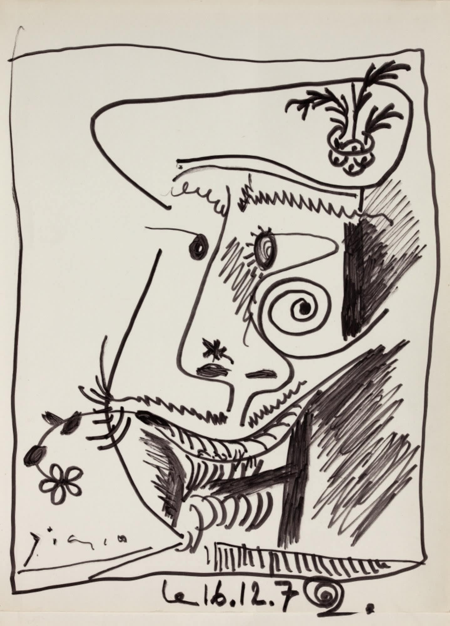 Line Drawing Of A Man (dessin au trait d'un homme) – Pablo Picasso Painting  - Art Prints