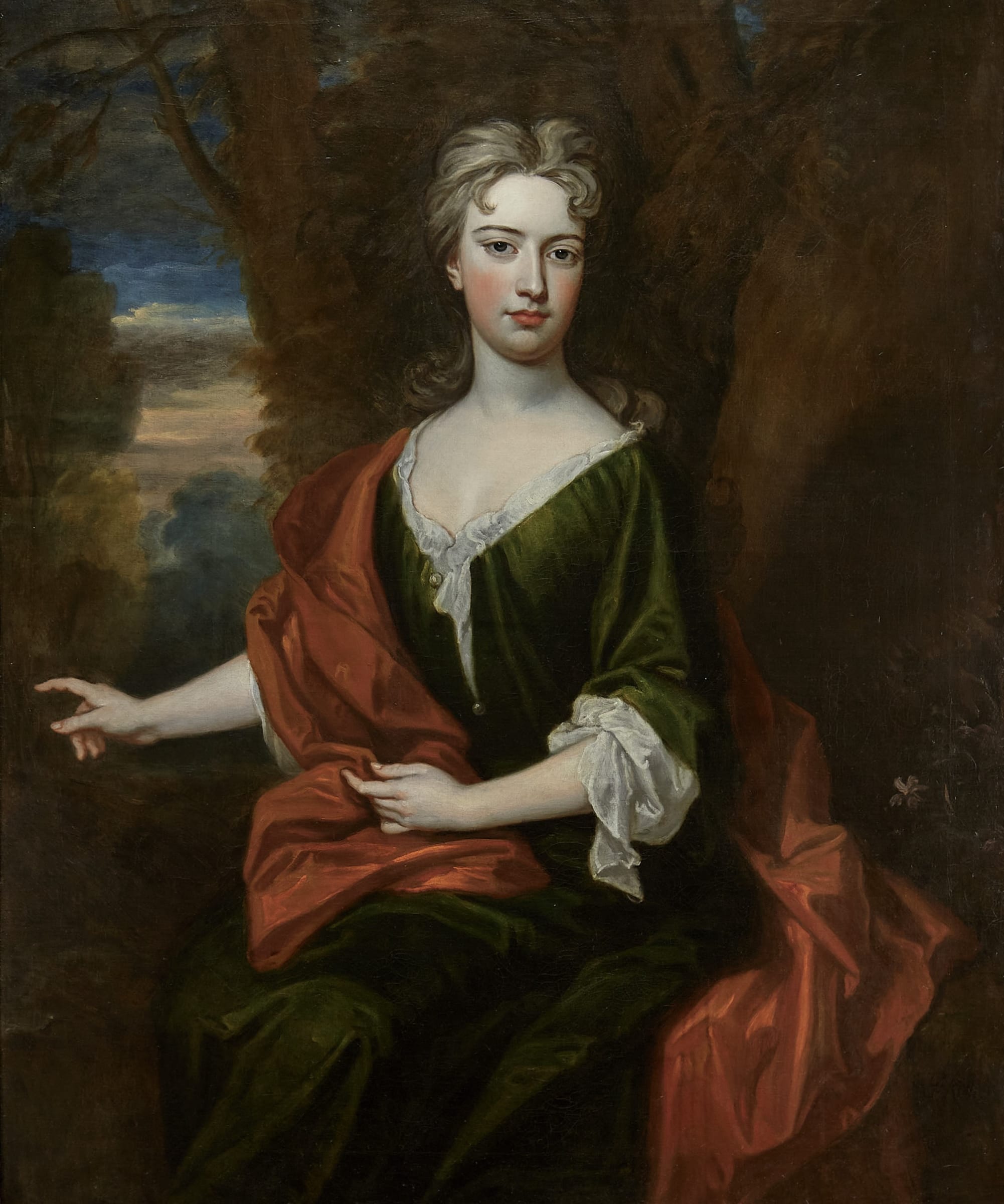 Godfrey Kneller (1646-1723), Portrait of a lady, wearing a green ...