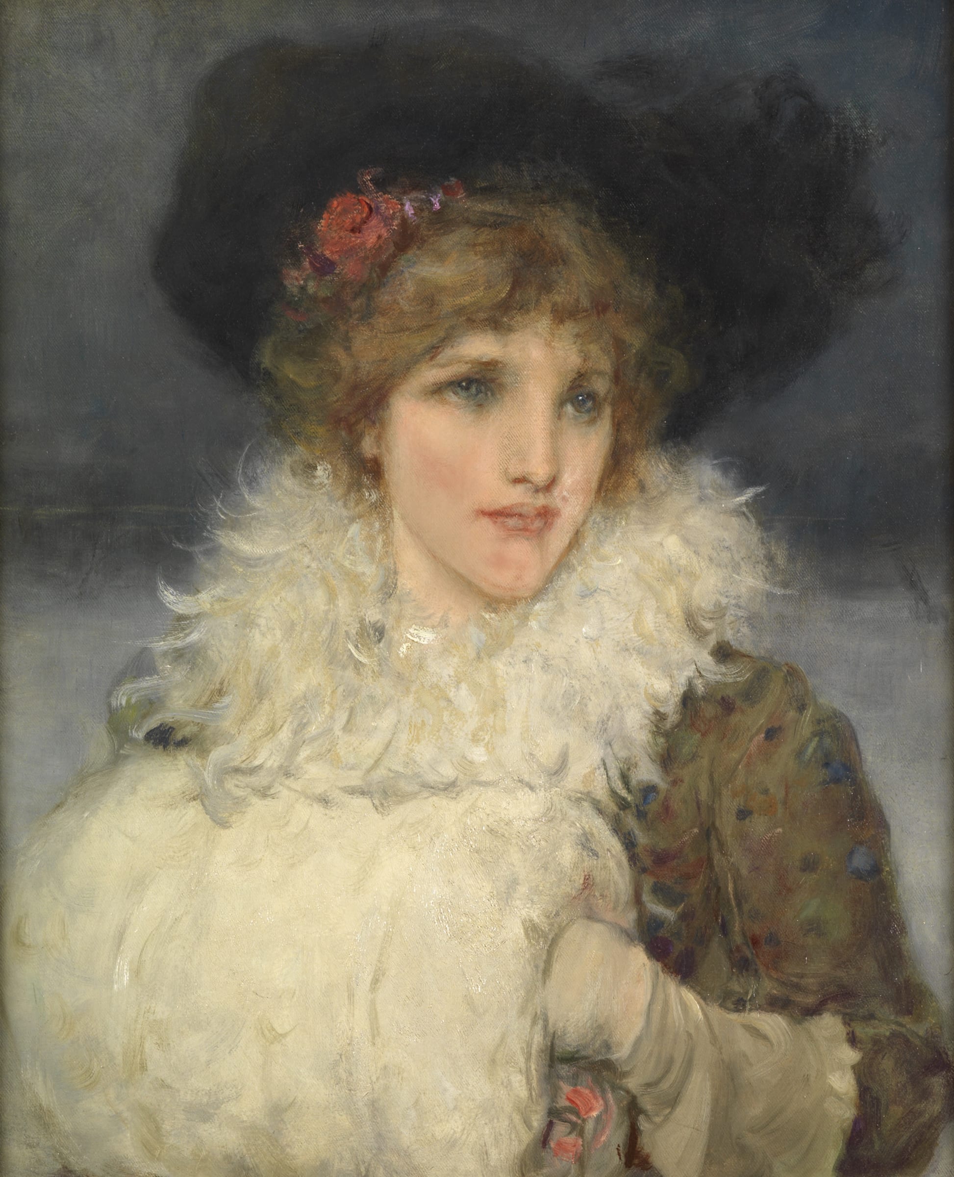 George Henry Boughton (1833-1905), Lady in Furs | The Maas Gallery