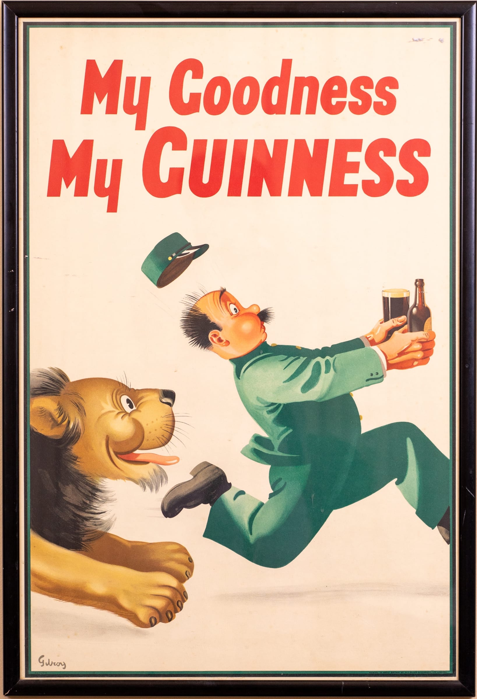 Vintage Guinness Animals at Edinburgh Zoo Advertisement Poster Print A3/A4