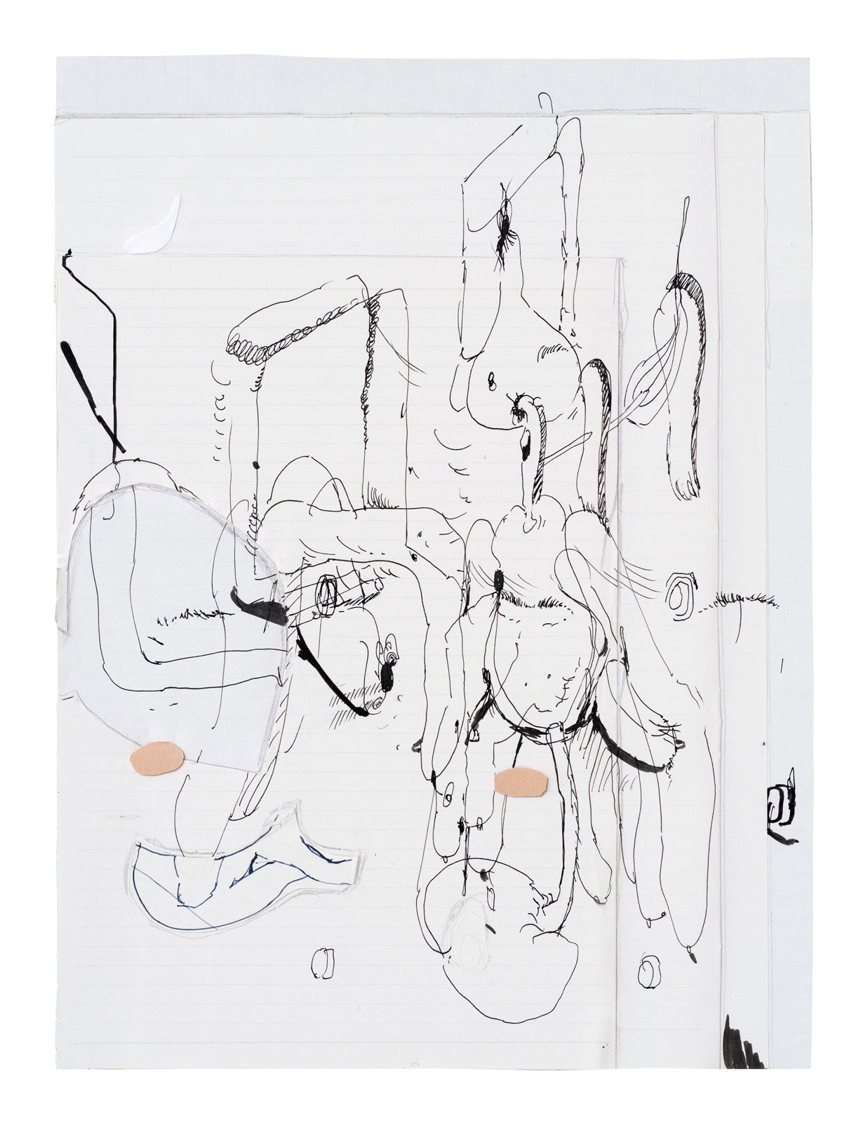 Stefanie Heinze O.T. (Heavenlies), 2021 Ink, pencil and cardboard on paper, collaged Signed, dated and titled verso Paper dimensions: 31.5 x 23.7 cm / 12.4 x 9.4 inches Framed dimensions: 40.3 x 32.5 cm / 15.9 x 12.8 inches
