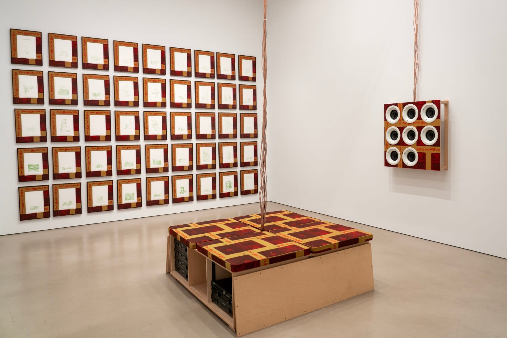 Installation view, Stephen Prina: English for Foreigners (abridged: the sequel), Petzel, 2025