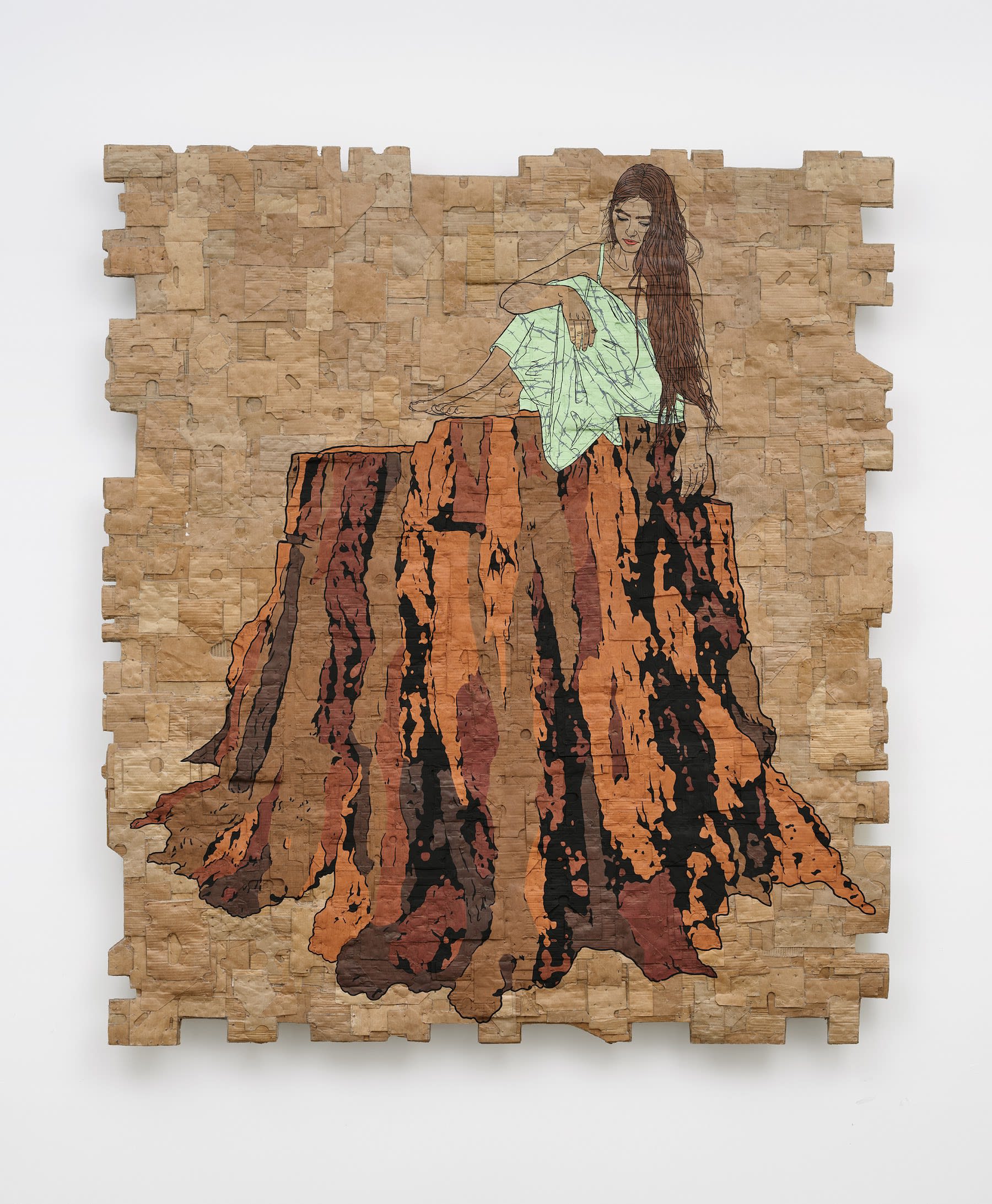 Andrea Bowers, Eco Grief Deforestation Series (Old Growth Stump 4), 2024.