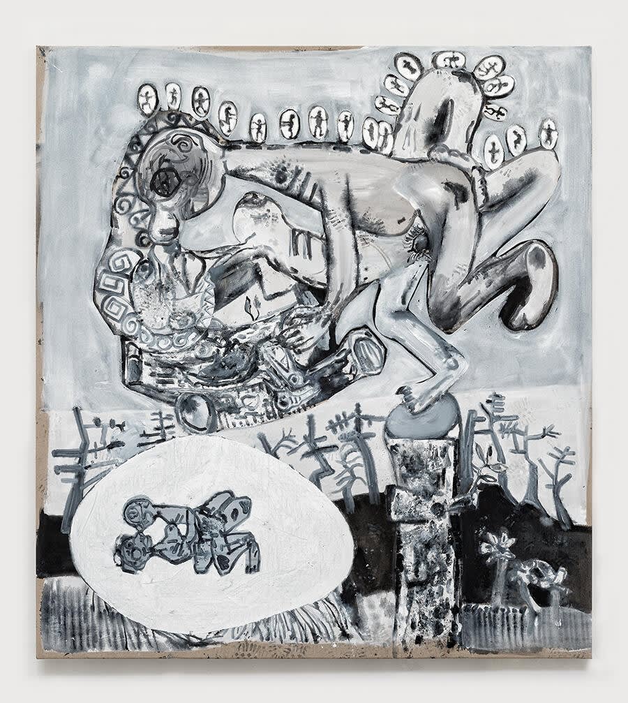 Tobias Pils, Coupling 1, 2020, mixed media on canvas, 2.2 × 2 m