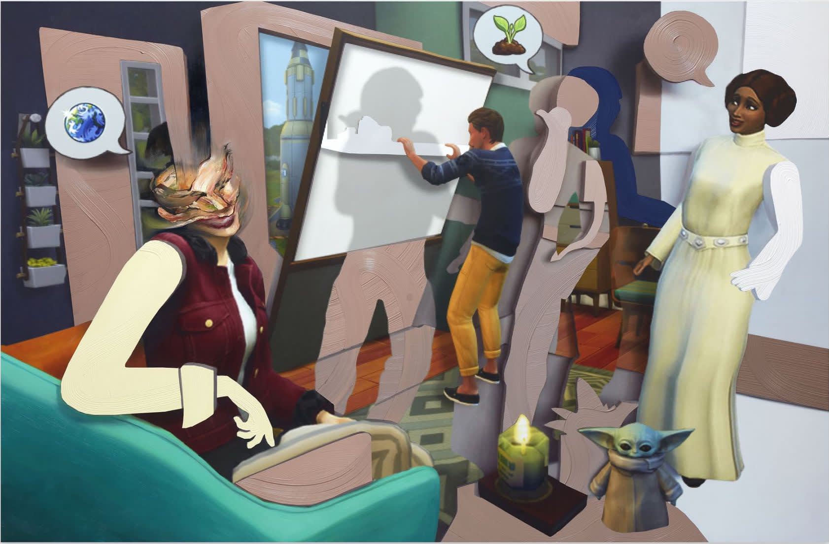 Pieter Schoolwerth, Shifted Sims #9 (Eco Lifestyle), 2020, © the artist, courtesy Petzel Gallery, New York