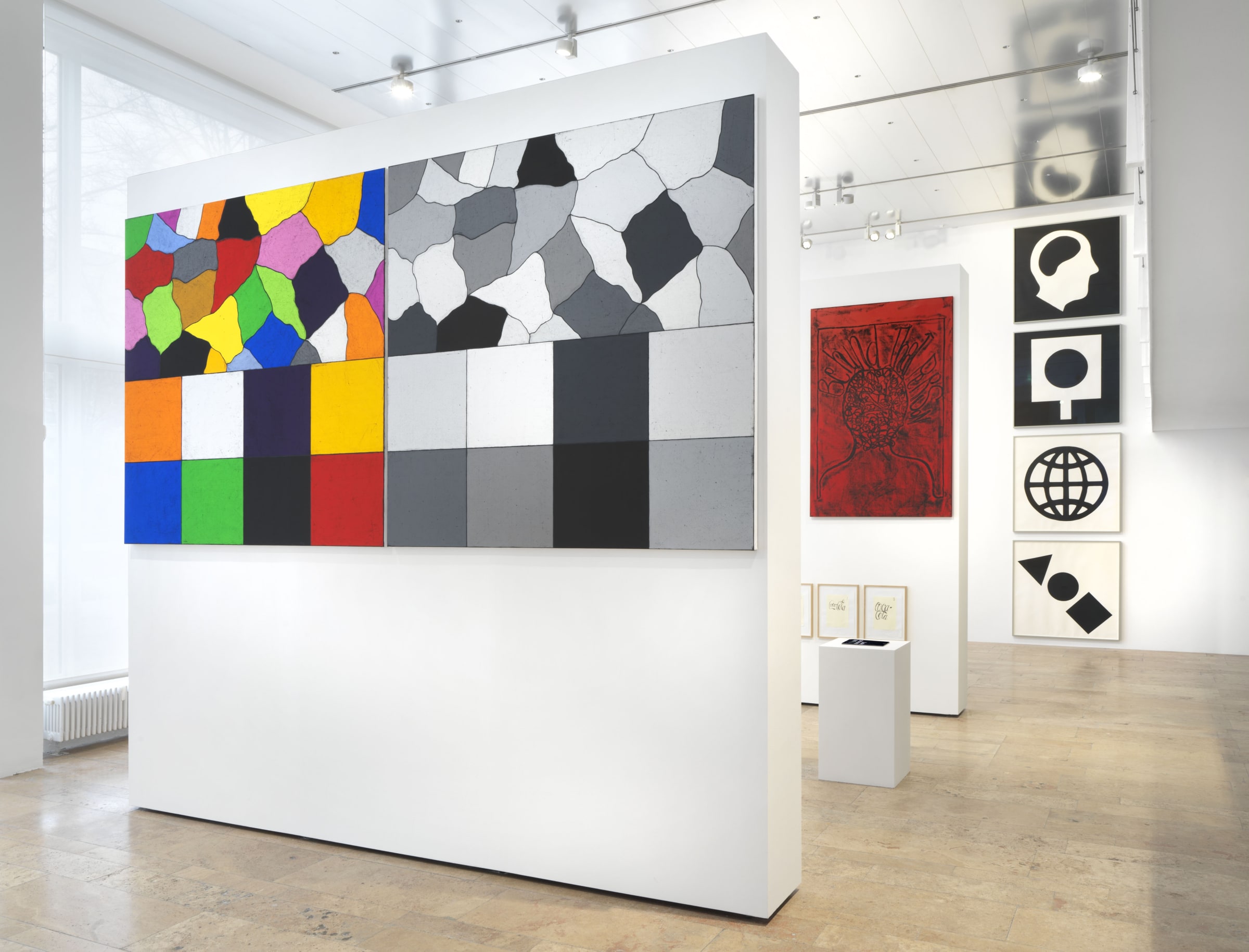 Installation view: Matt Mullican, Five Walls, Capitain Petzel, Berlin, 2021, Ph: Jens Ziehe