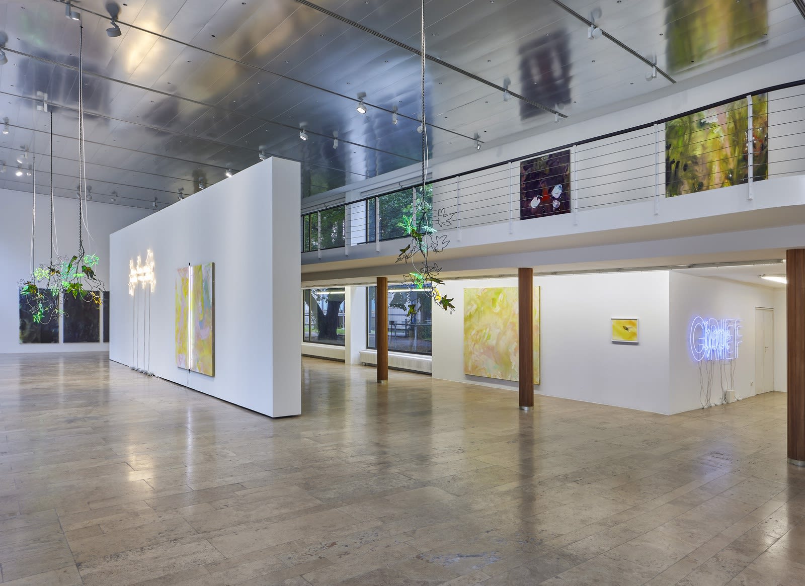 Installation View, Andrea Bowers and Mary Weatherford, 'Drink the Wild Air', Capitain Petzel, 2023, Ph: Gunther Lepkowski