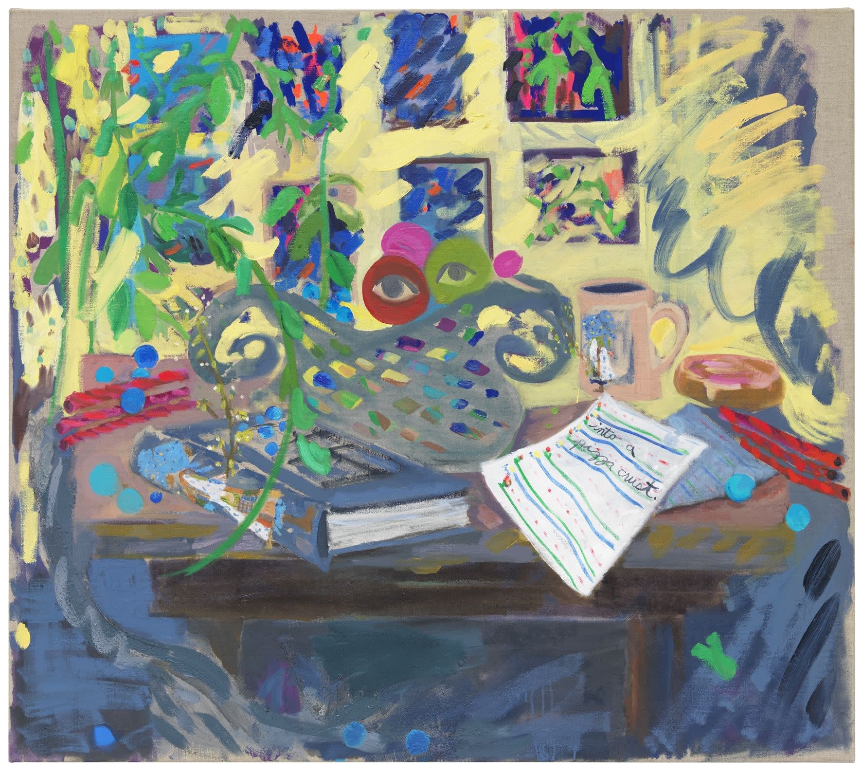 Laura Owens, Untitled, 2015 Oil on linen