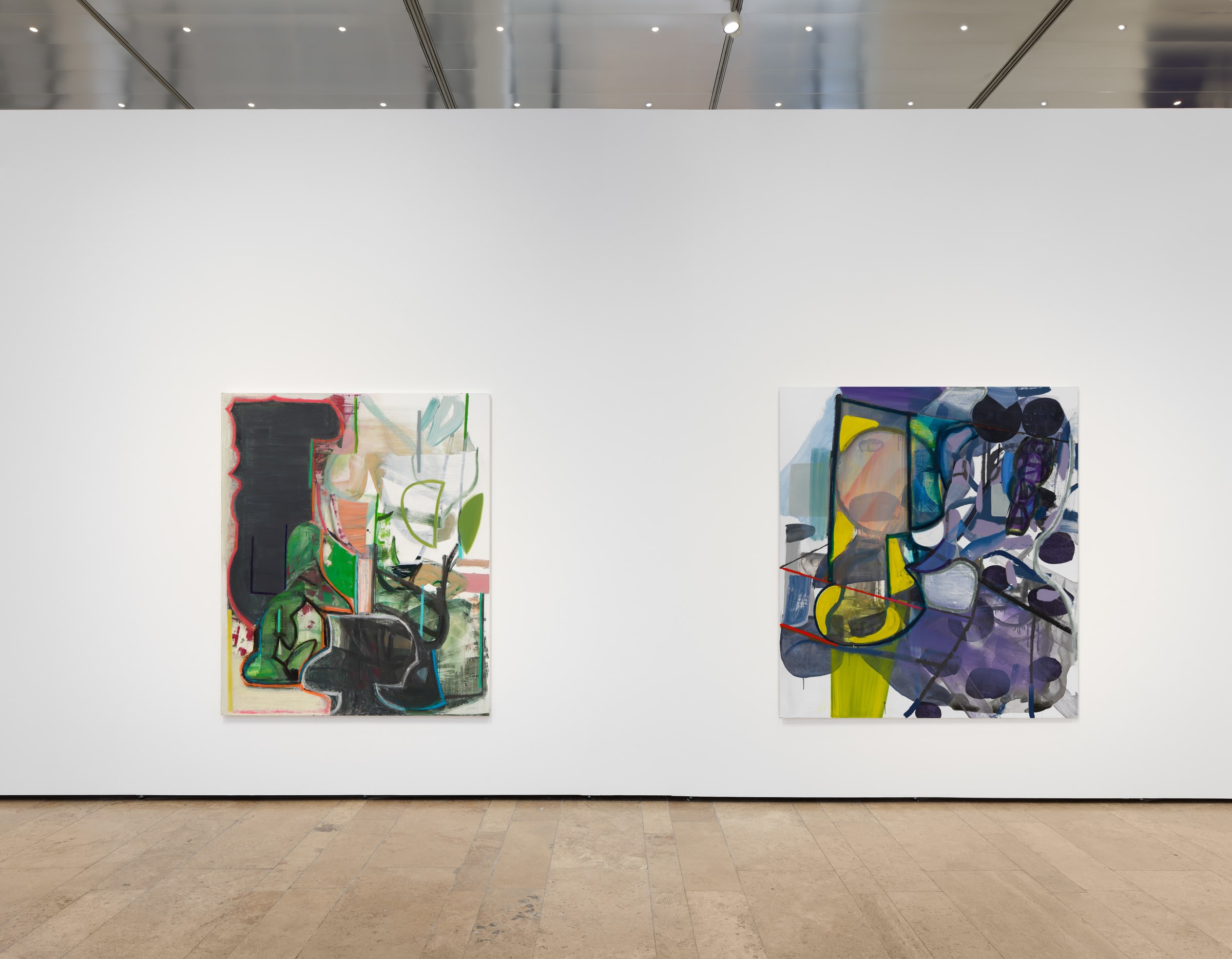 Installation view, Amy Sillman, Rock Paper Scissors, Capitain Petzel, Berlin, 2021. Ph: Gunter Lepkowski