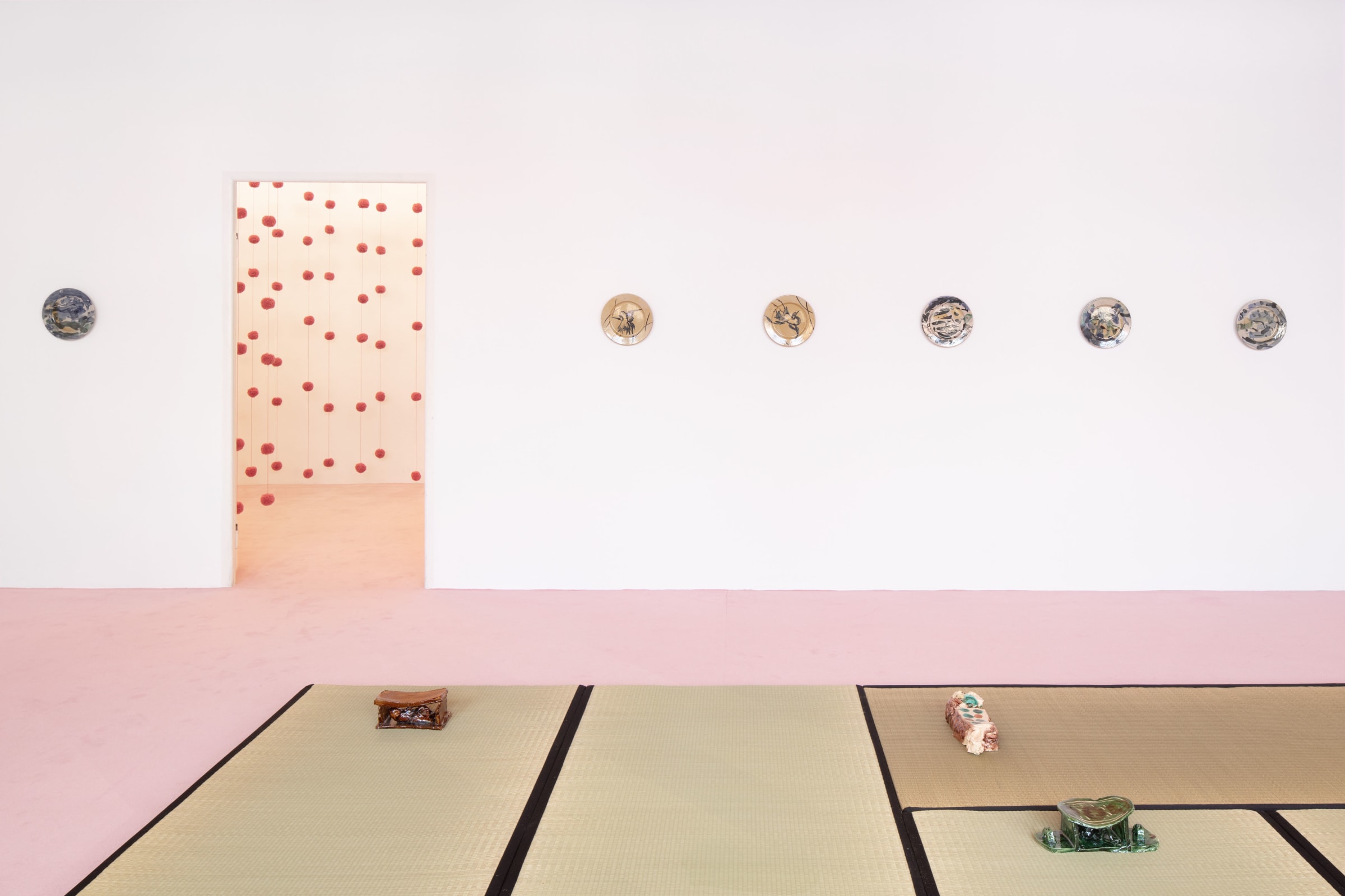 Installation view, Matthew Lutz-Kinoy. Window to The Clouds; Salon Berlin, Museum Frieder Burda, 2021. Courtesy of the artist and Vince Q.Y. Xie. Ph: Thomas Bruns