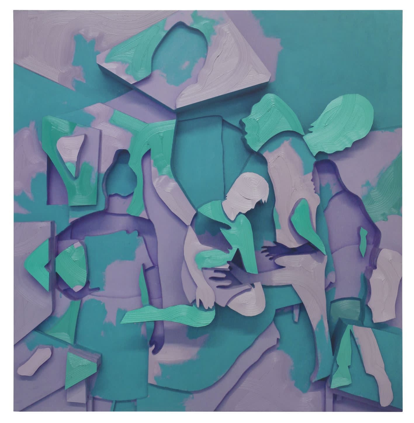 Pieter Schoolwerth: Withdraw #2, 2016 Oil, acrylic, and giclée print on canvas 152 x 148 cm 59.8 x 58.2 inches