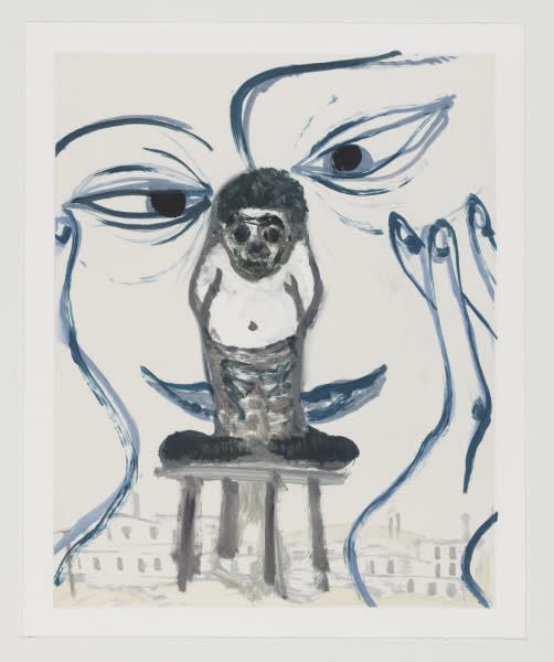 康塔洛夫斯基作品里所展现的非理性场景是一种对边界范围、身体舒适距离、事物的相互影响力及残酷性等感受的深入探索,同时也是对地位焦虑和生存危机的讽刺。艺术家刻意将当下流行的视觉文化元素,例如卡通,插画,电影及广告等形式融入到文学和艺术的经典之作中,以颠覆陈规和原型。 他绘画作品的表面经过日积月累地层层微小磨损及肌理和色彩的再次重组逐渐给观者呈现出一种全新的视觉感受。这种画面色彩和质感的重组赋予了作品变幻莫测的面孔,并使每次观看都有新的视觉发现和体验。