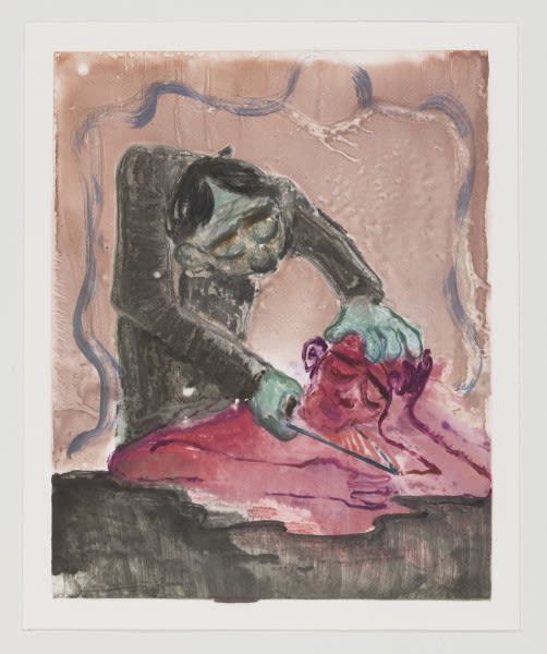 康塔洛夫斯基作品里所展现的非理性场景是一种对边界范围、身体舒适距离、事物的相互影响力及残酷性等感受的深入探索,同时也是对地位焦虑和生存危机的讽刺。艺术家刻意将当下流行的视觉文化元素,例如卡通,插画,电影及广告等形式融入到文学和艺术的经典之作中,以颠覆陈规和原型。 他绘画作品的表面经过日积月累地层层微小磨损及肌理和色彩的再次重组逐渐给观者呈现出一种全新的视觉感受。这种画面色彩和质感的重组赋予了作品变幻莫测的面孔,并使每次观看都有新的视觉发现和体验。