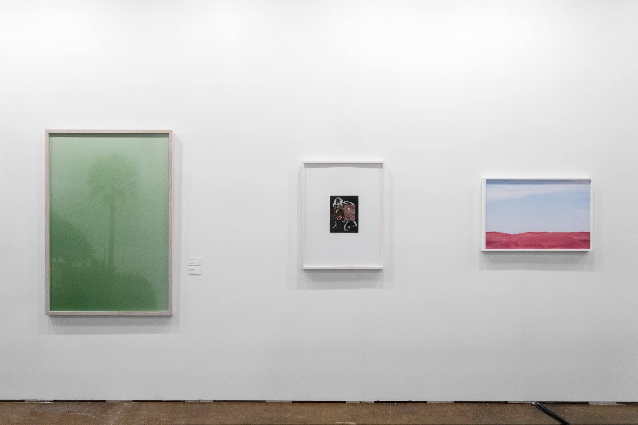 Frank Mädler, Farbe 5, 2018, analogue colour photograph, unique, 55 x 37 1/2 in. Sondra Meszaros, Pink Perch, 2021, Collage...