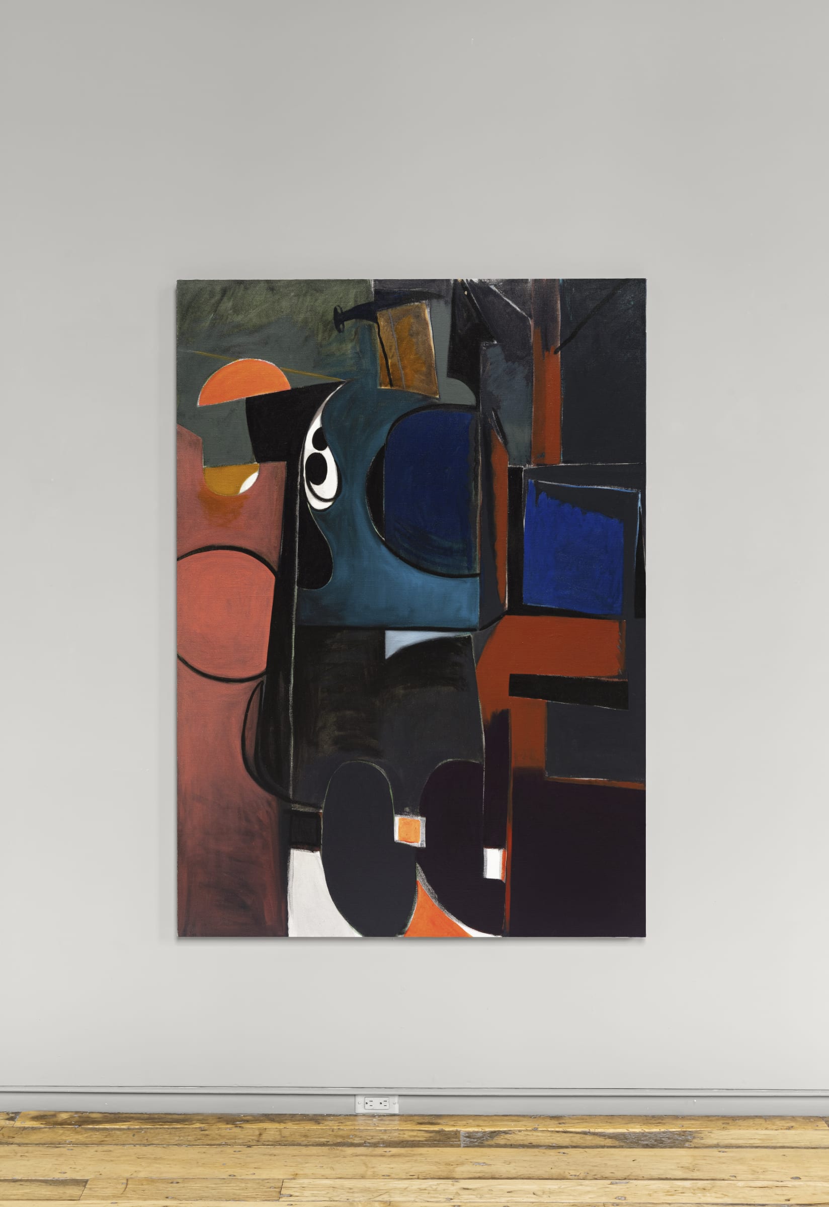 Leopold Plotek, Content, pas content, content, 2019, oil on canvas, 70 x 50 in.