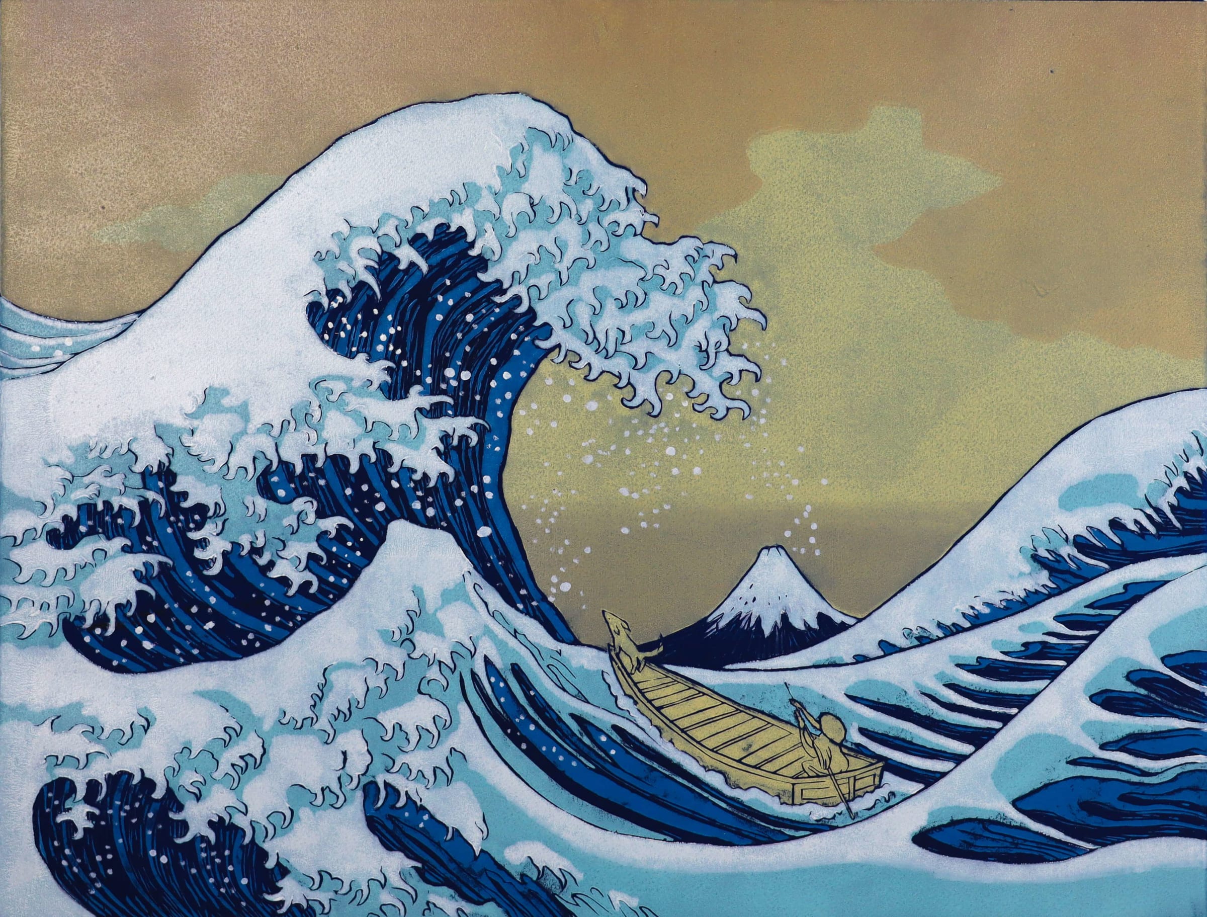 Mychael Barratt, Hokusai's Dog - The Great Wave, 2024 | Eames Fine Art