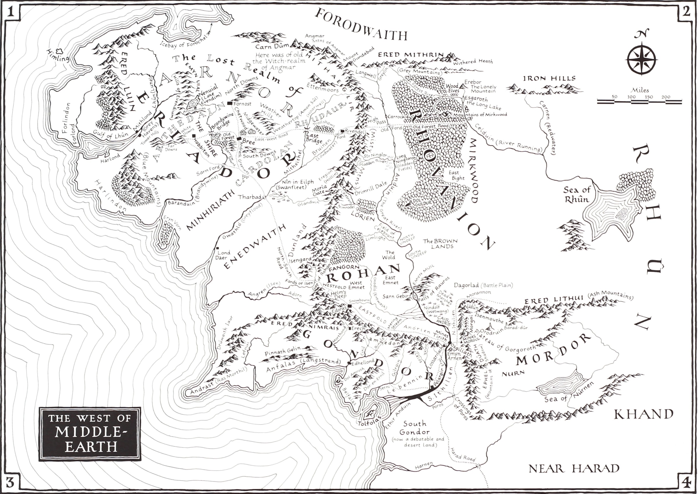 Dulwich College Secret Bid Auction 2024, LOT 138 Stephen Raw Map of the West of Middle Earth