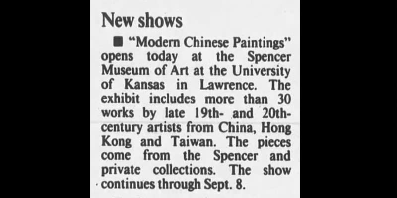 Modern Chinese Paintings Spencer Museum of Art, University of Kansas, Lawrence