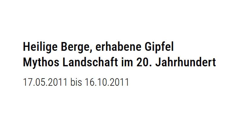 Sacred Mountains, Sublime Summits: The Myth of the Landscape in the 20th Century Museum für Asiatische Kunst, Berlin